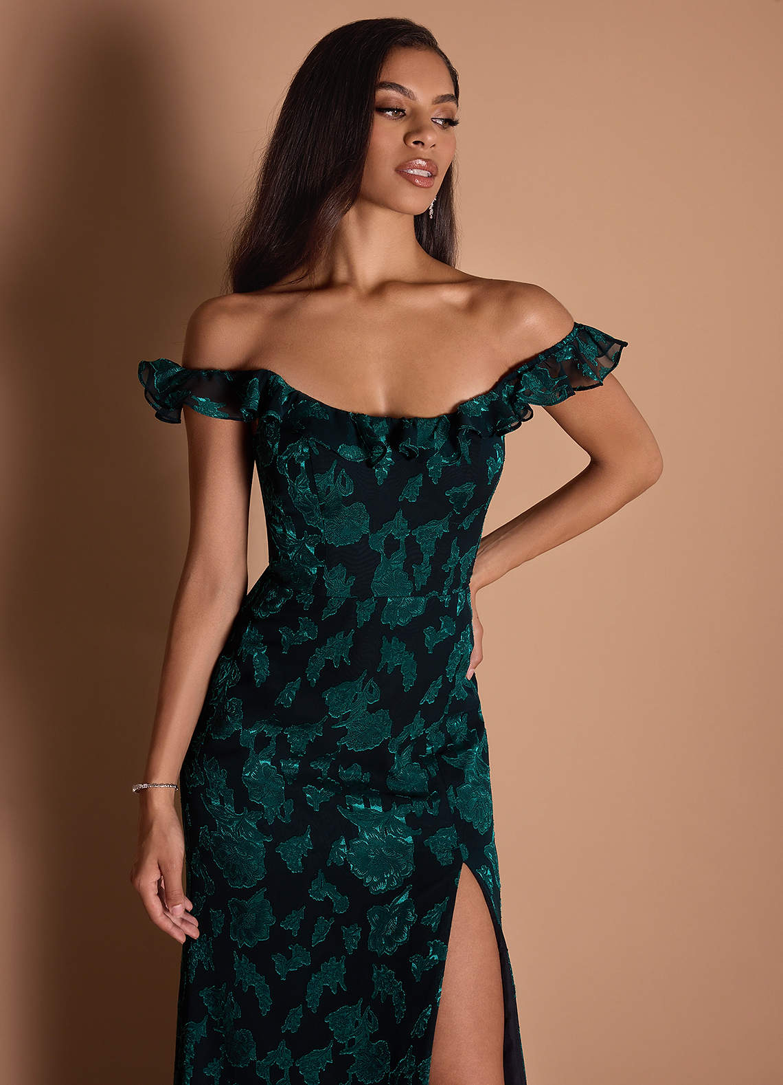 Maxi jurk Carly Teal Green image1