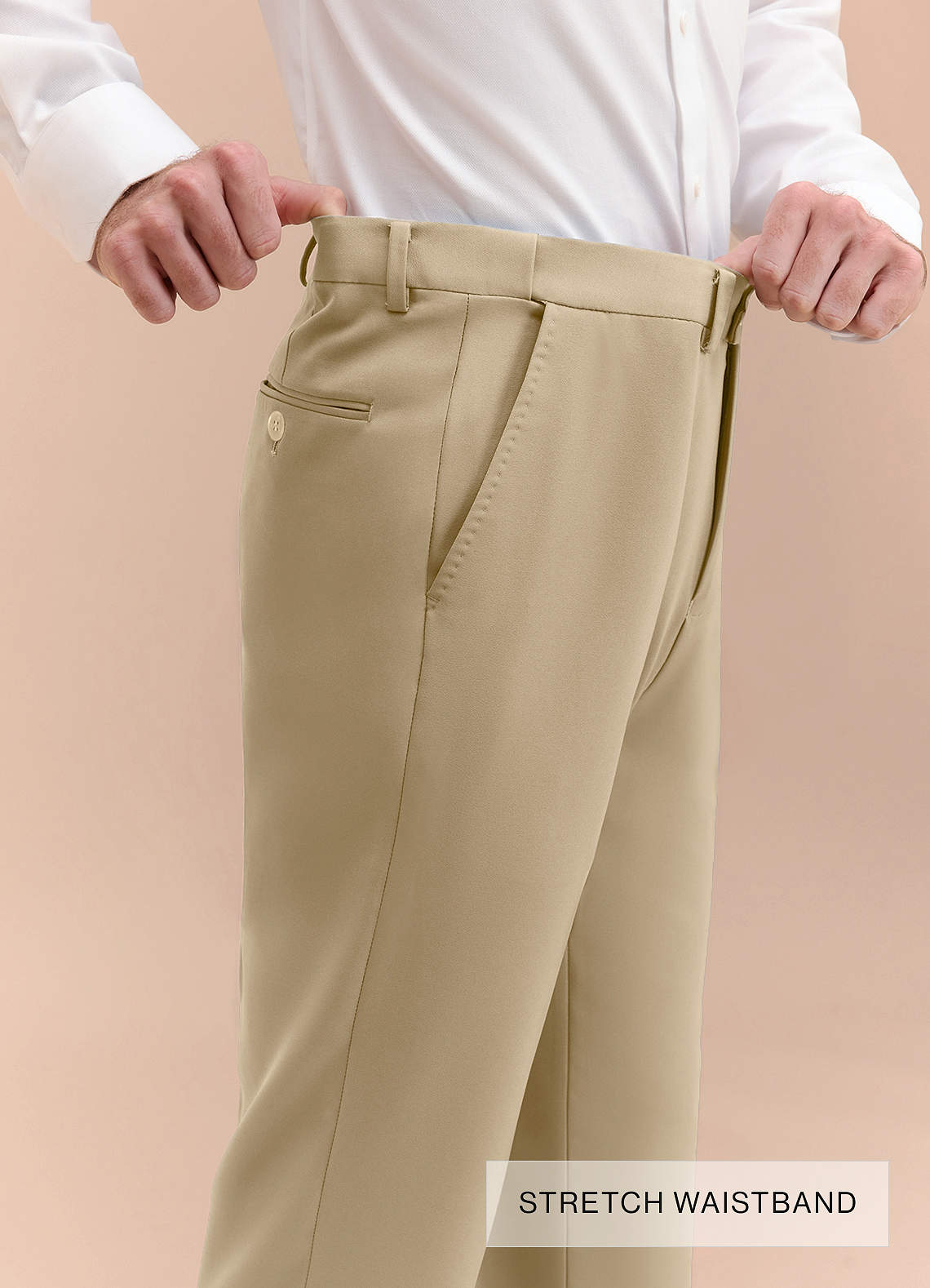 front Ethan Champagne Refined Weave Performance Suit