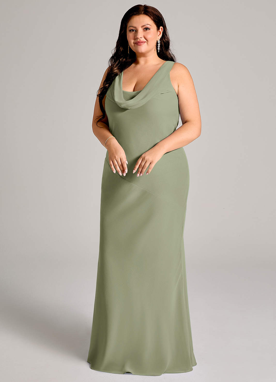 Azazie Rylina Bridesmaid Dresses Pistachio Mermaid Pleated Chiffon Dress image8