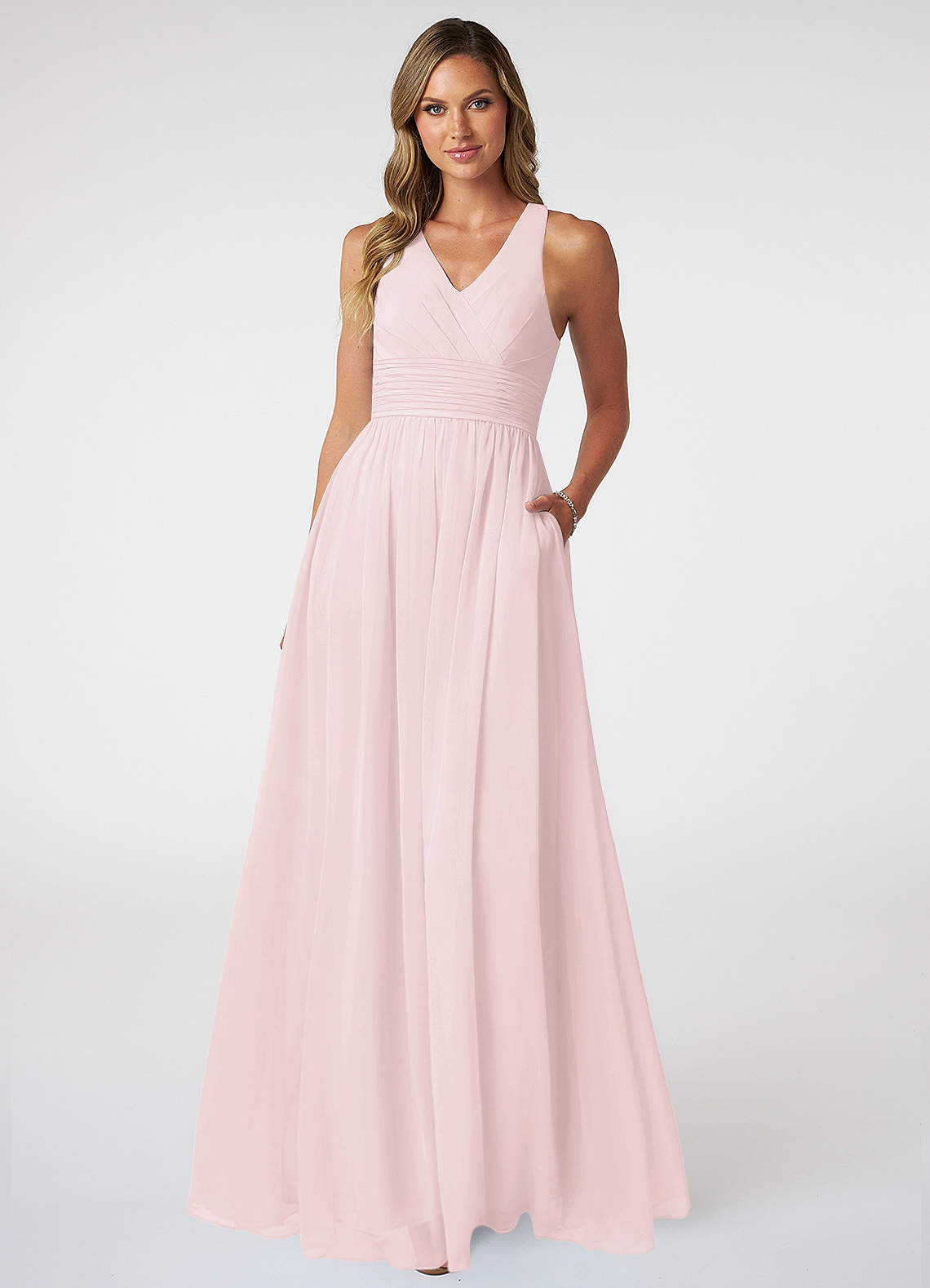 Blushing Pink Azazie Natasha Bridesmaid Dresses Azazie