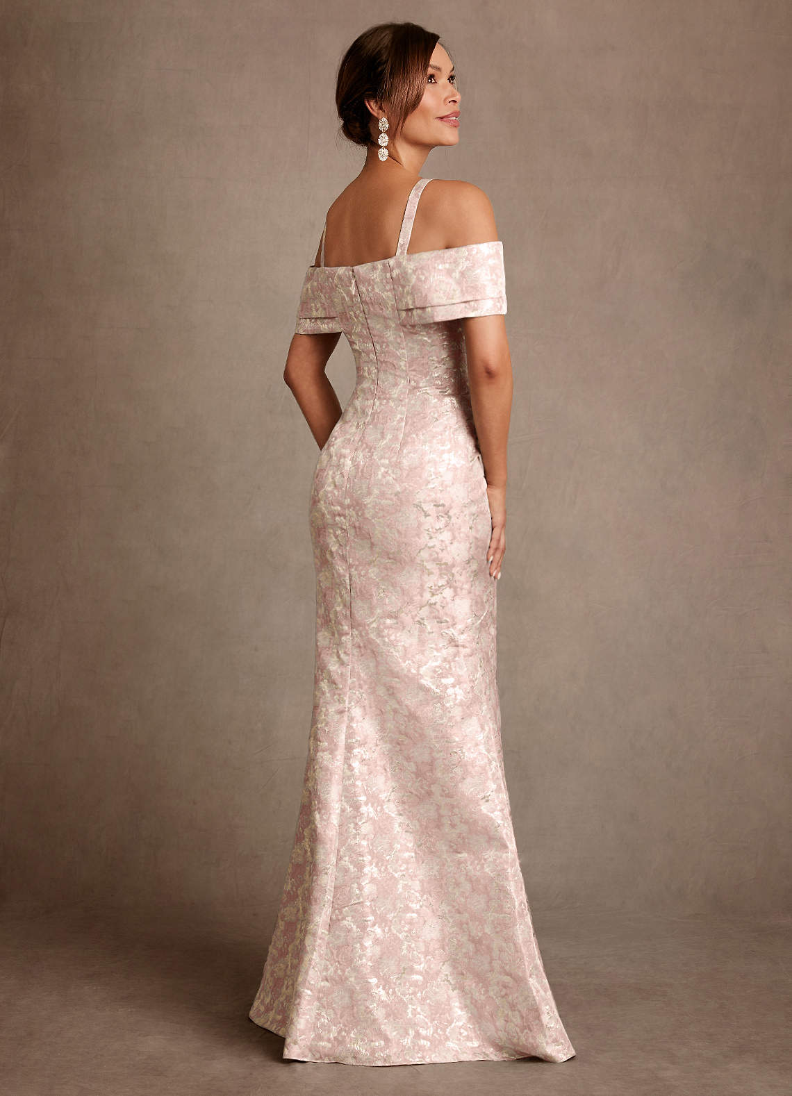 formal dresses bakersfield Azazie Dusty Rose Mermaid Off the Shoulder Floral Jacquard Dress Ready to Ship tiktok_20