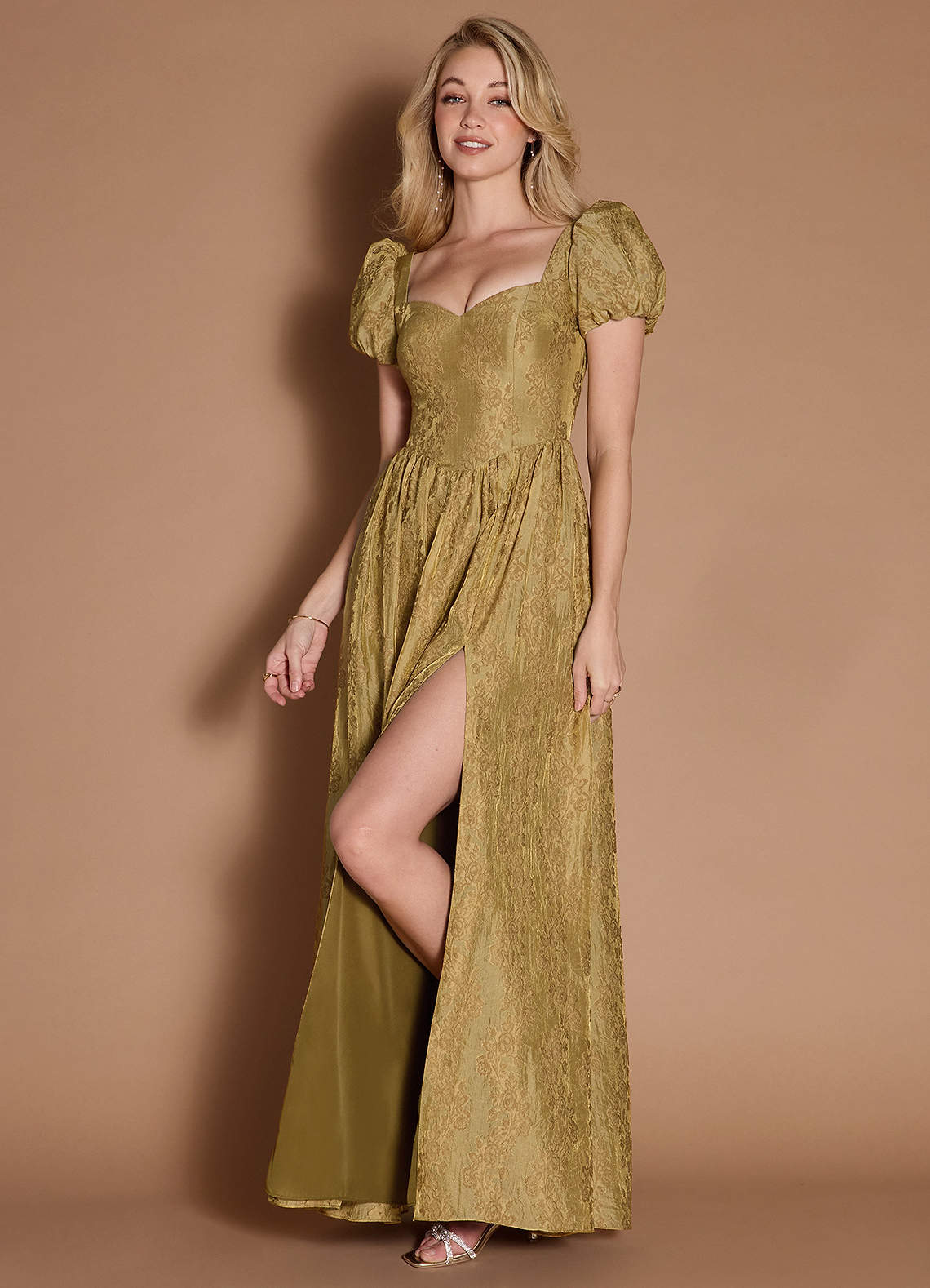 fitted lace wedding dress Honey Yellow Maxi Dress - US 6 main image 0