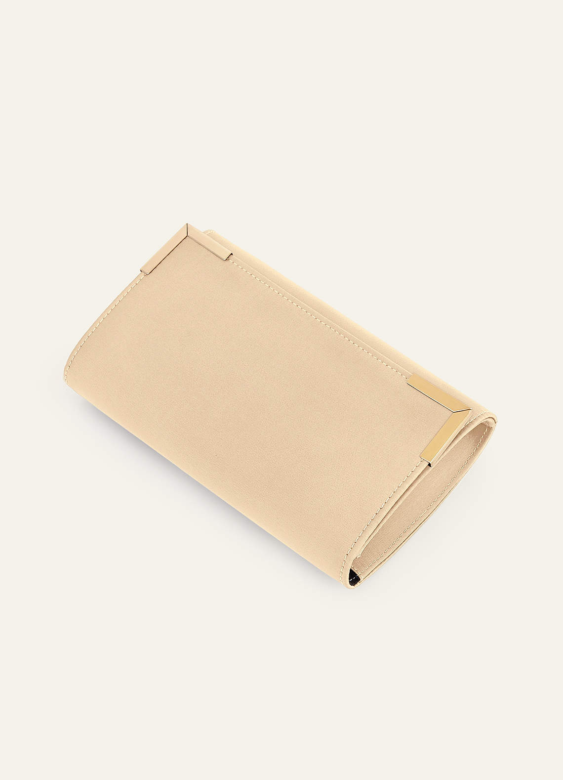 front Matching Color Stretch Satin Envelope Clutch Bag