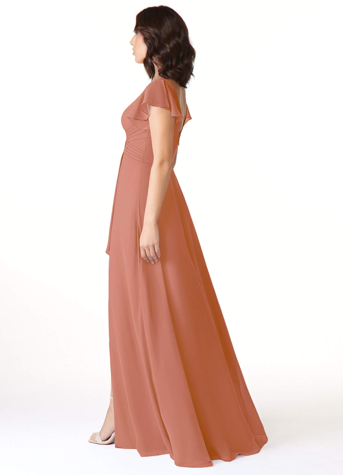 Azazie Omari Bridesmaid Dresses MAI TAI A-Line Chiffon Dress image2