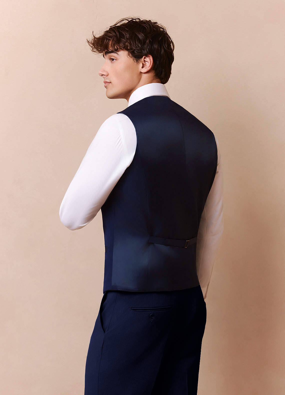 front Savile Blue Wool Blend Suit Vest