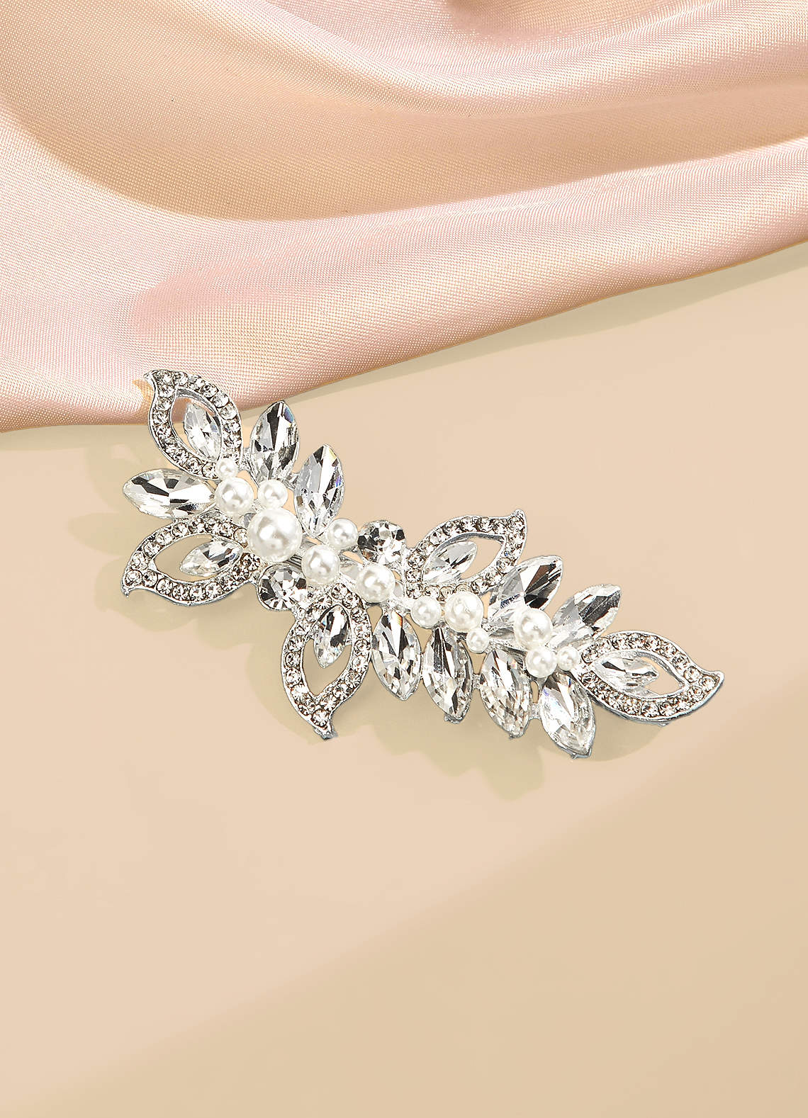 front Alloy Flower Bridal Hair Clip