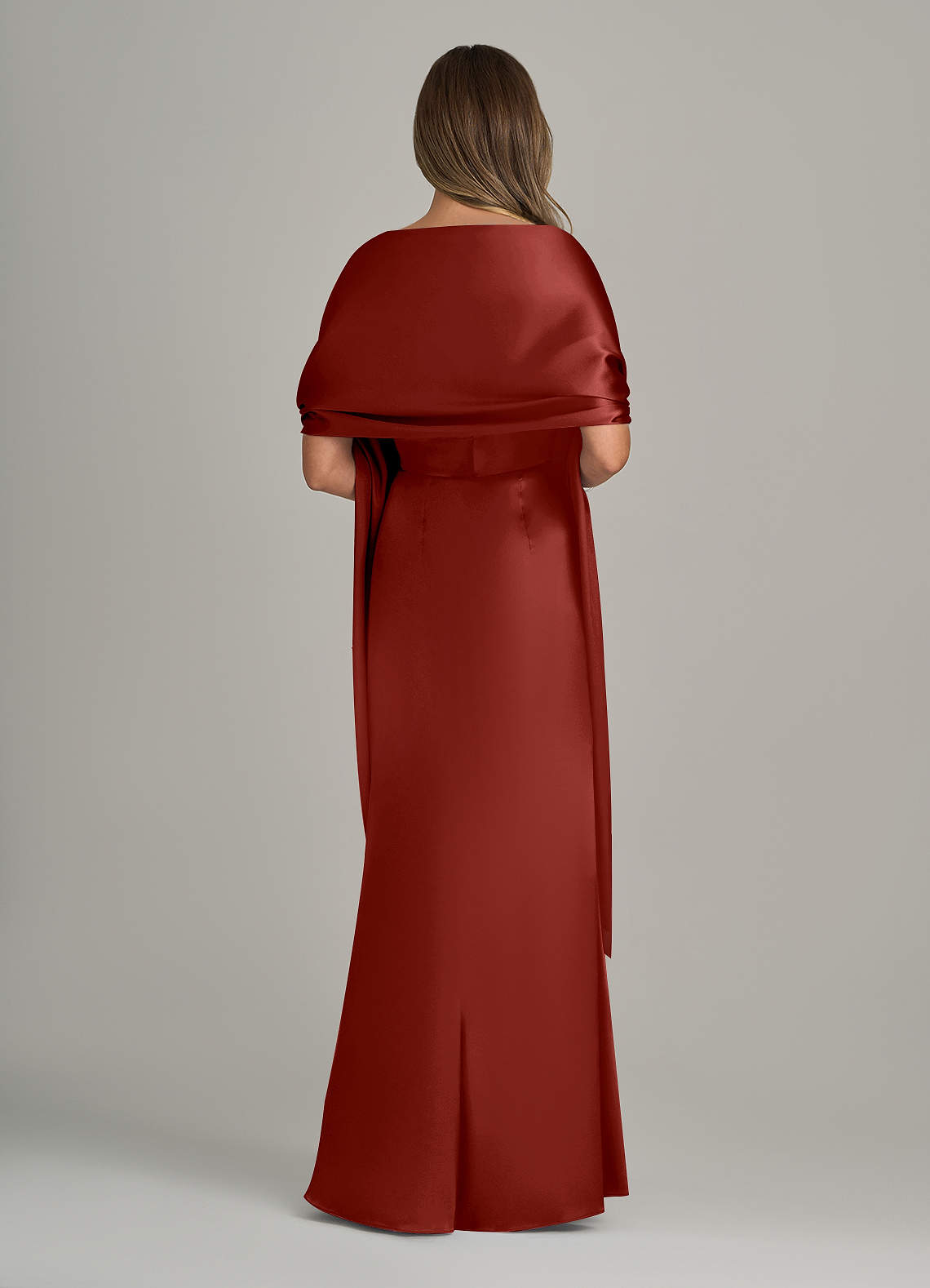 front Azazie Matching Color Metallic Satin Shawl