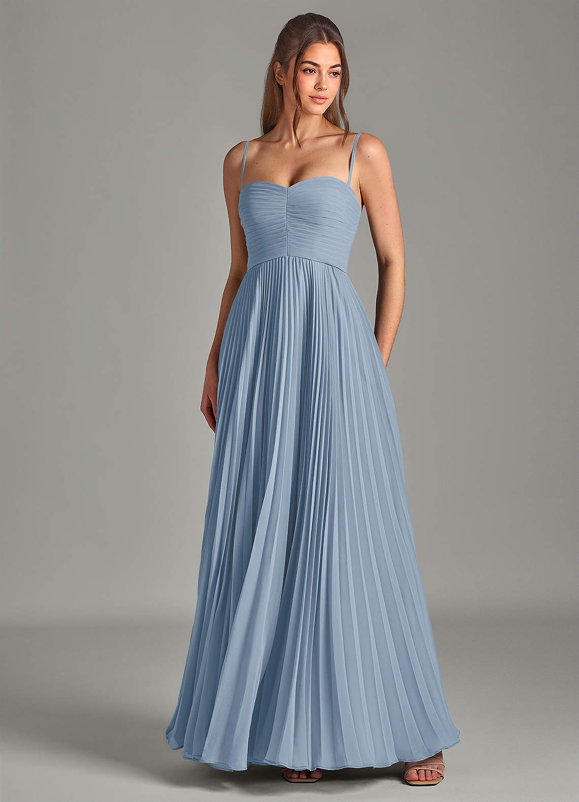 Azazie Chiana Brudepigekjoler En streg Stropløs Chiffon Gulv-længde Kjole image1