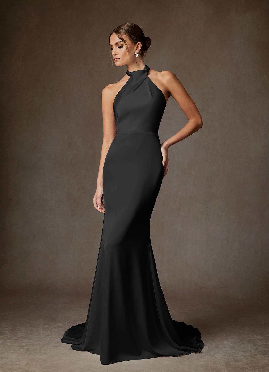 black sheath dress for wedding Azazie Tulipa featuring a defined waist Size:120cm black swing dress Black And White Polka