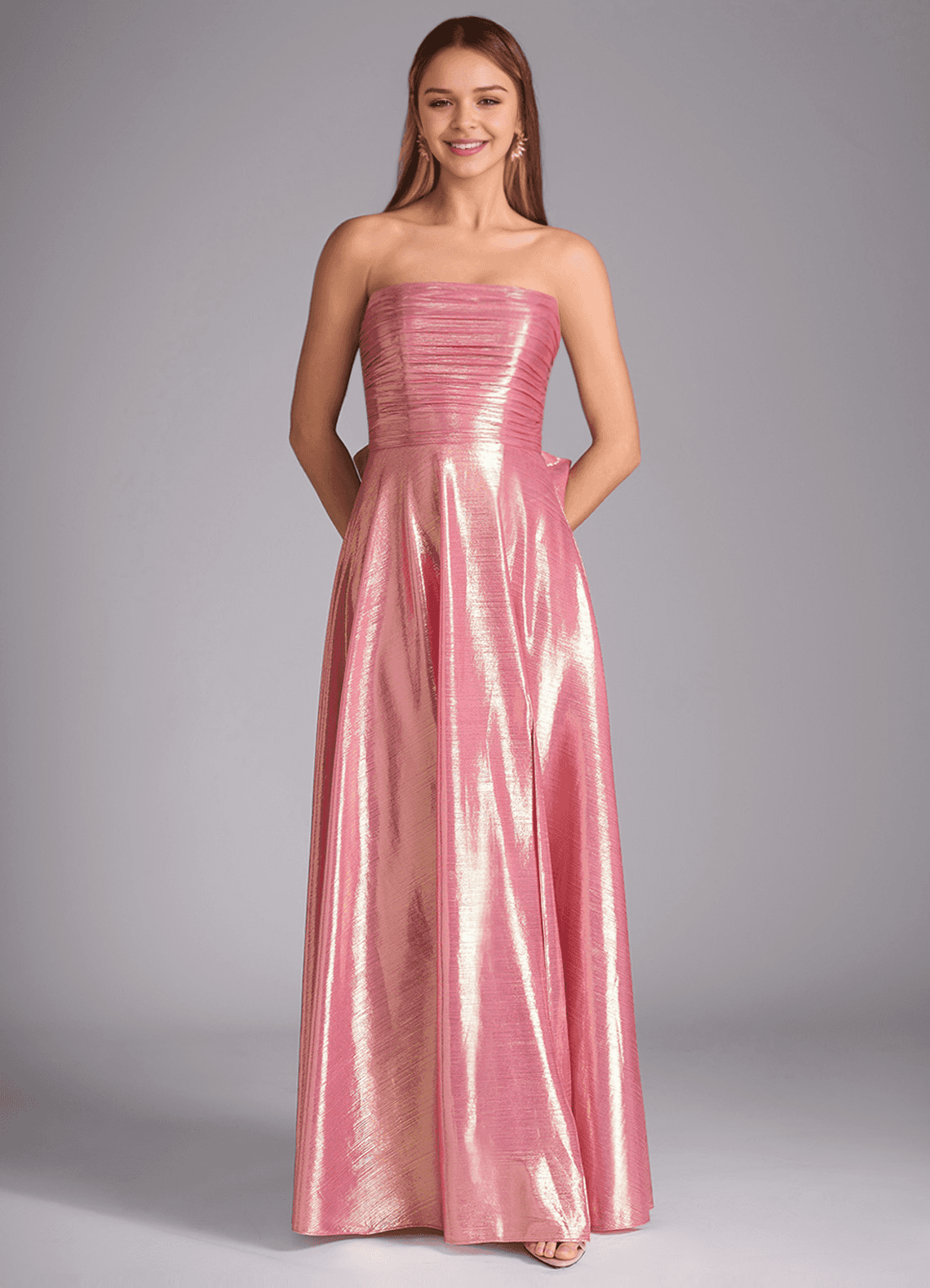 ビニールパラダイス サタンローズ Bibana Rose Quartz Straight Neckline Prom Gown Ready to Ship | Azazie