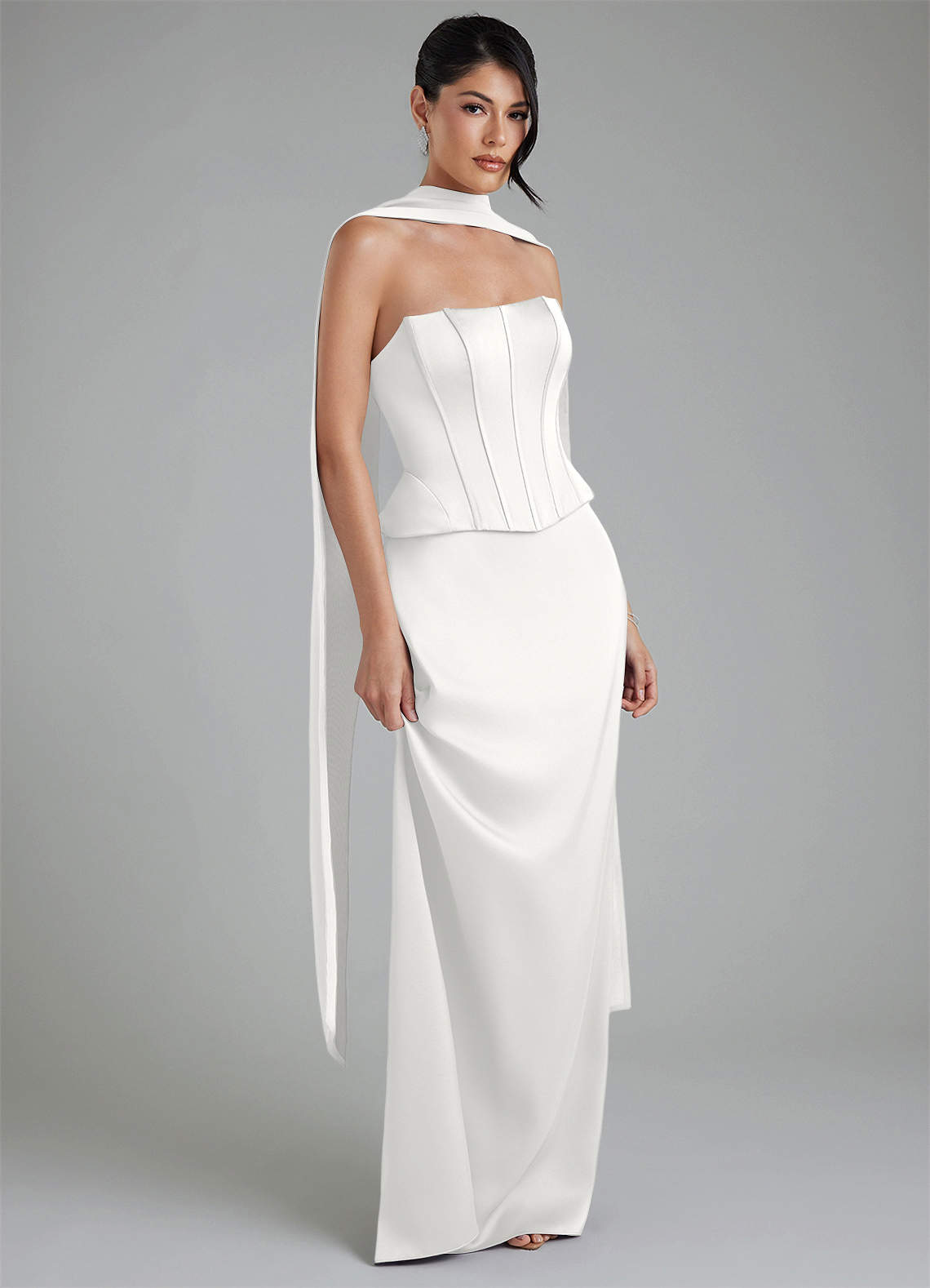 corset top bridesmaid dresses Azazie River Ready to Ship White Stretch Satin Silk Size:X-small upload-20230628 Looking for a beautiful ensuring the perfect fit