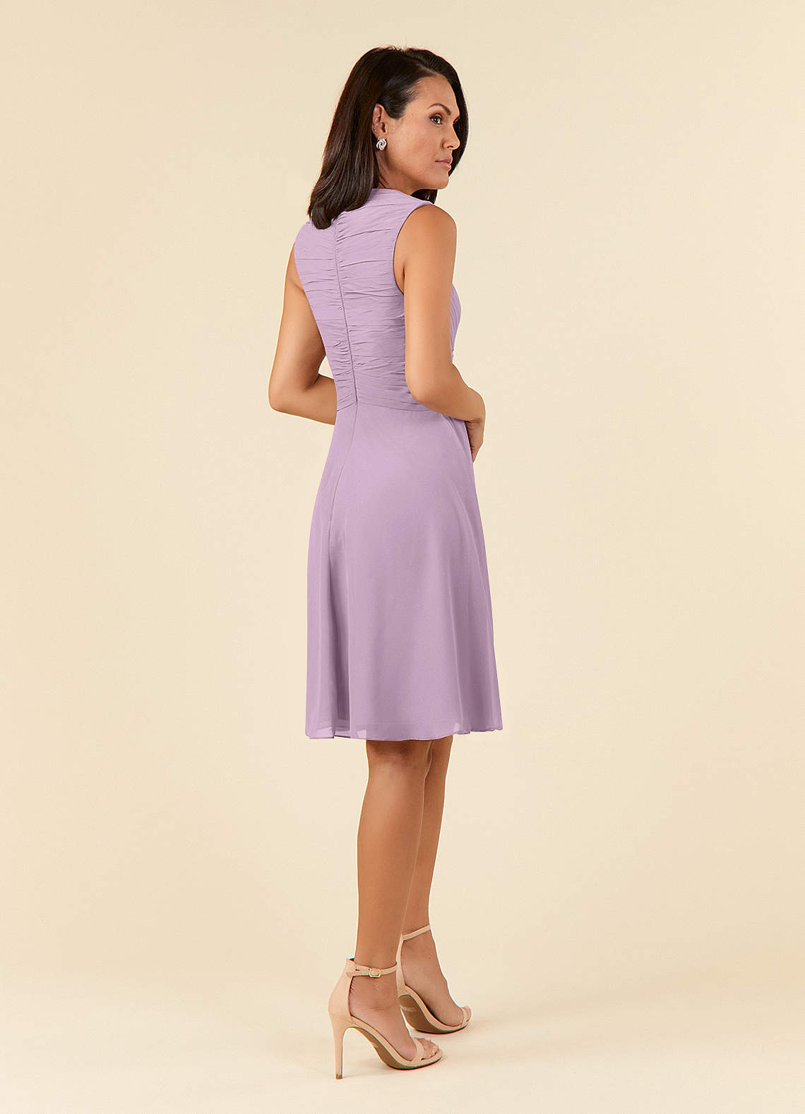 Azazie Theron Mother of the Bride Dresses Wisteria A-Line V-Neck Pleated Chiffon Dress image3