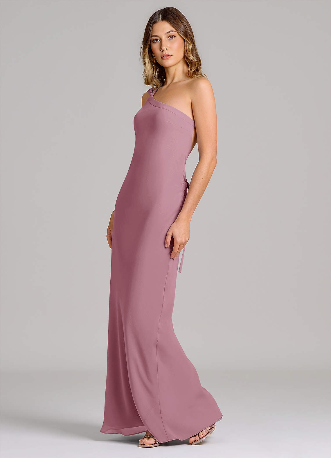Azazie Monroe Ready to Ship Vintage Mauve Chiffon Bridesmaid Dresses | Azazie Azazie Monroe Ready to Ship Vintage Mauve Chiffon Bridesmaid Dresses | Azazie