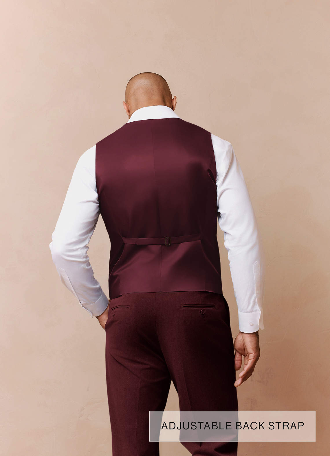front Savile Burgundy Wool Blend Suit Vest