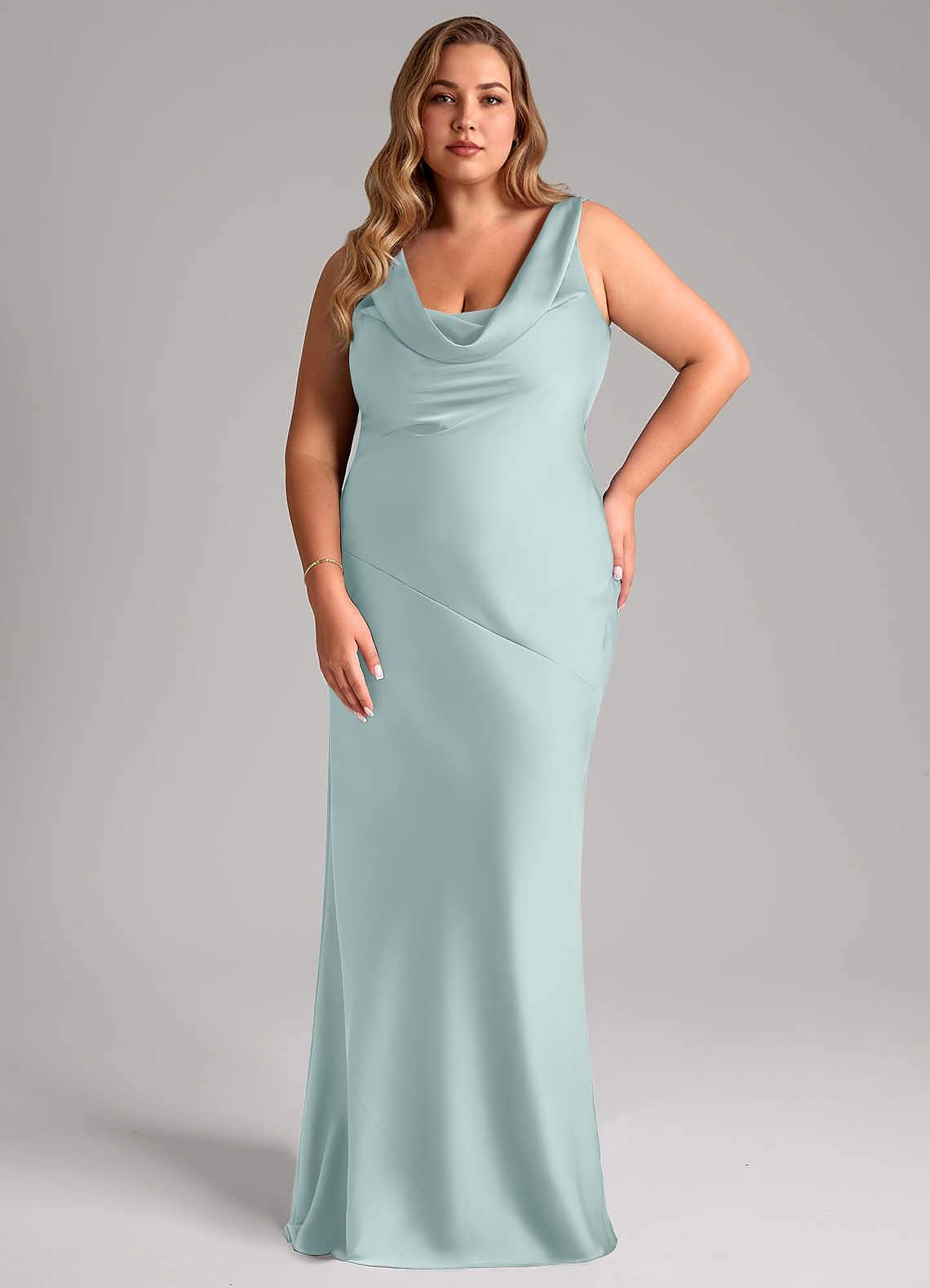 Azazie Rylina Jurken voor bruidsmeisjes Jurk van Stretch Satijn met Zeemeermin De Nevel image1