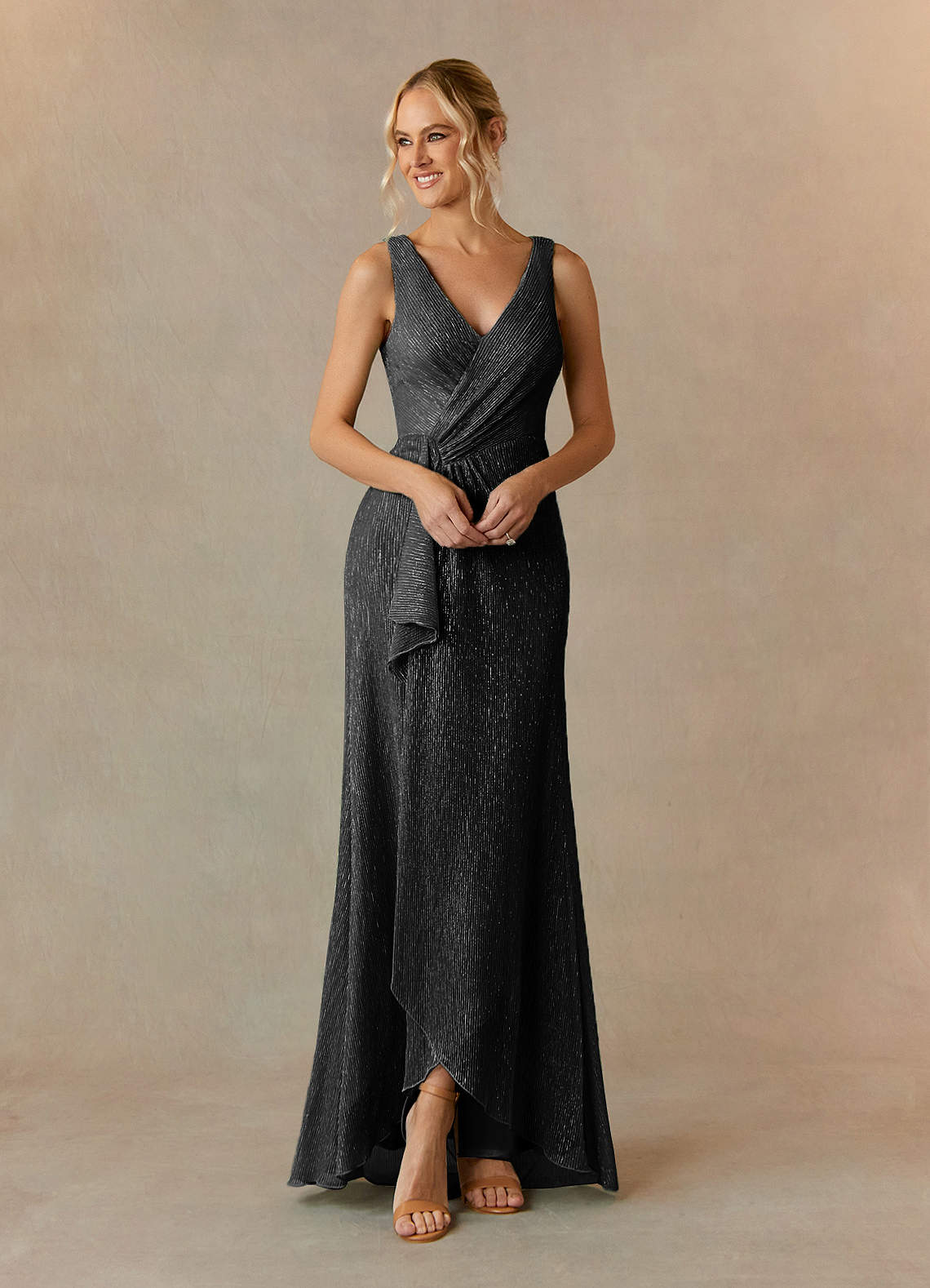 collar a line dress One-Shoulder Ruched Mini Dress - Sustainable Lyocell