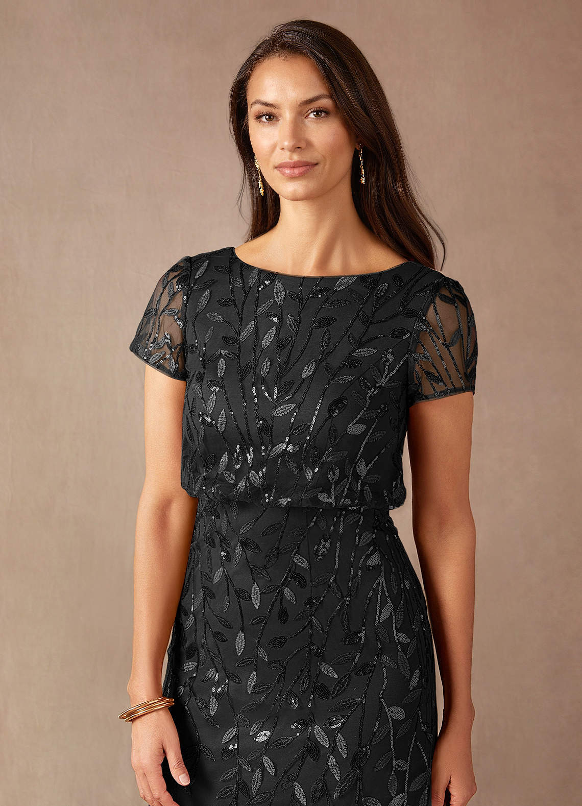 Azazie Lehi vestidos de madre de la novia Vestido de Negro de Lentejuelas de Corte En A image5