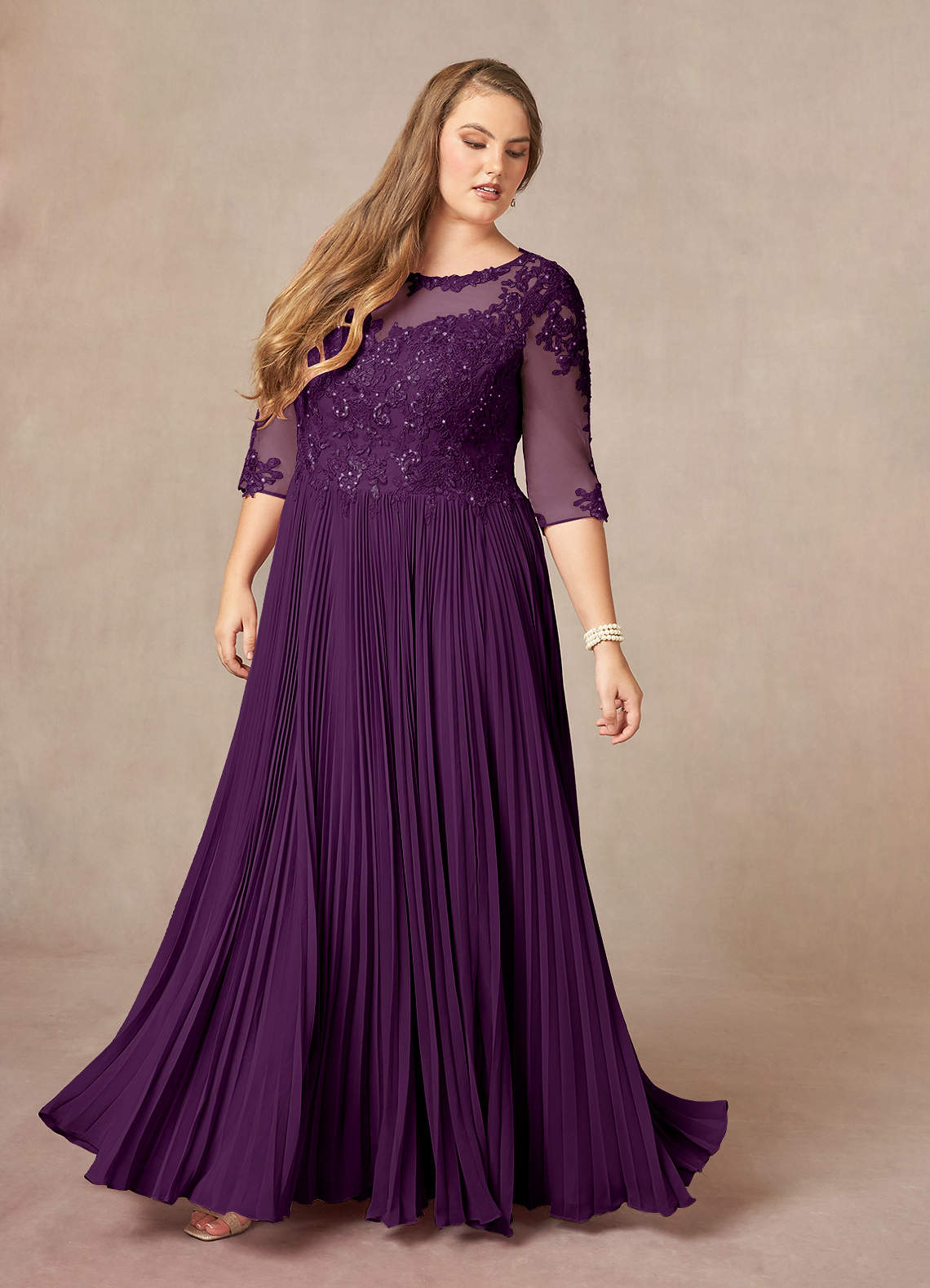 Azazie Corinne Grape A-Line Sequins Chiffon Dress Ready to Ship | Azazie