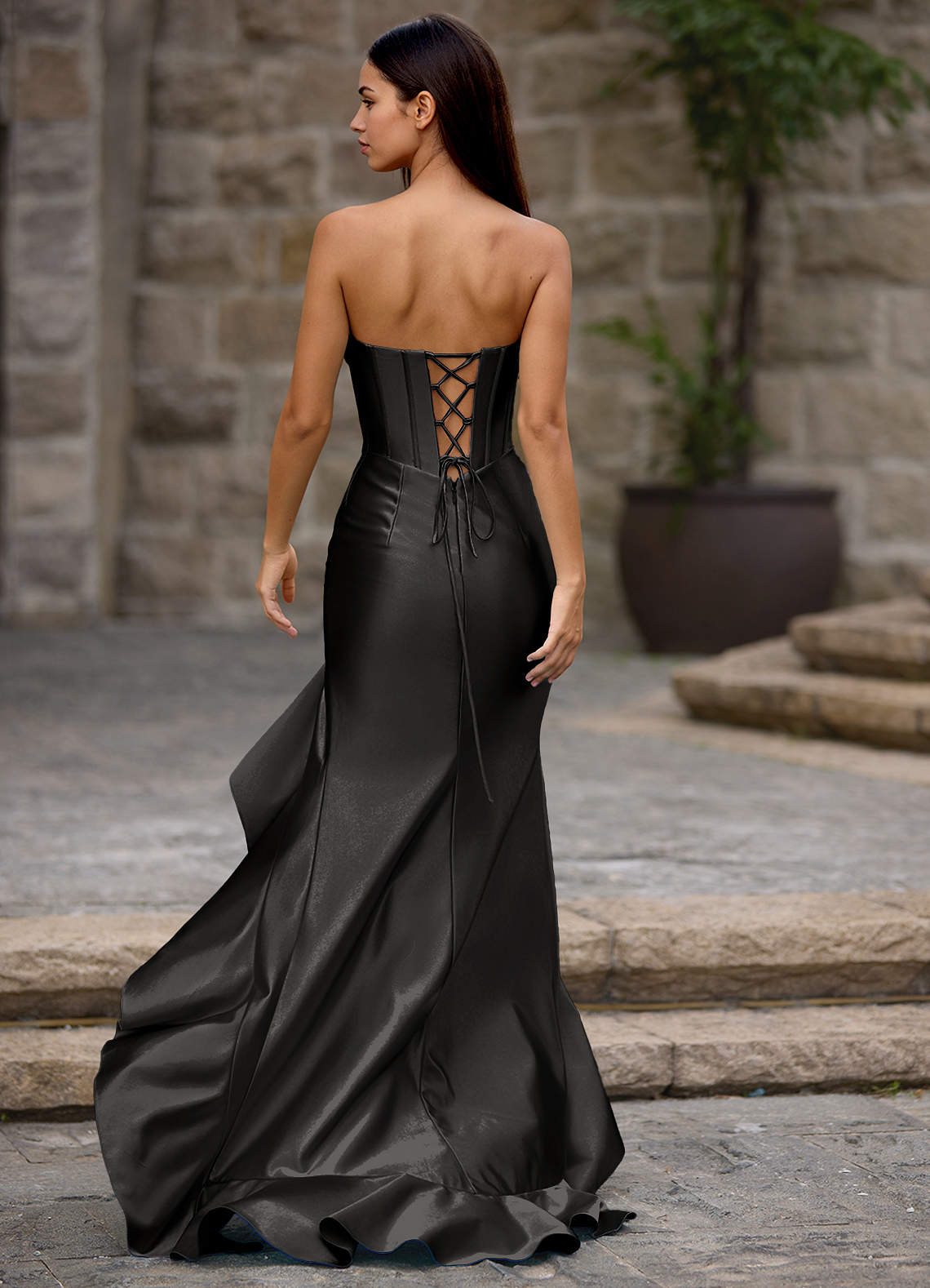 chinese dress ladies Kivary Sheer Black Tulle Lace Sweetheart Corset Back Formal Mermaid Prom  Evening Dresses US2 at Amazon Women's Clothing store main image 0