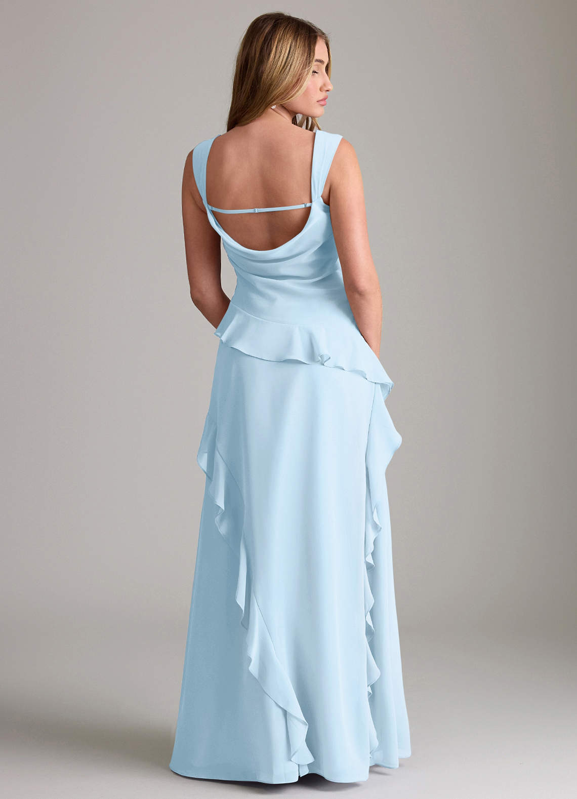 Azazie Sloane Bridesmaid Dresses Sky Blue A-Line Sweetheart Neckline Chiffon Dress image1