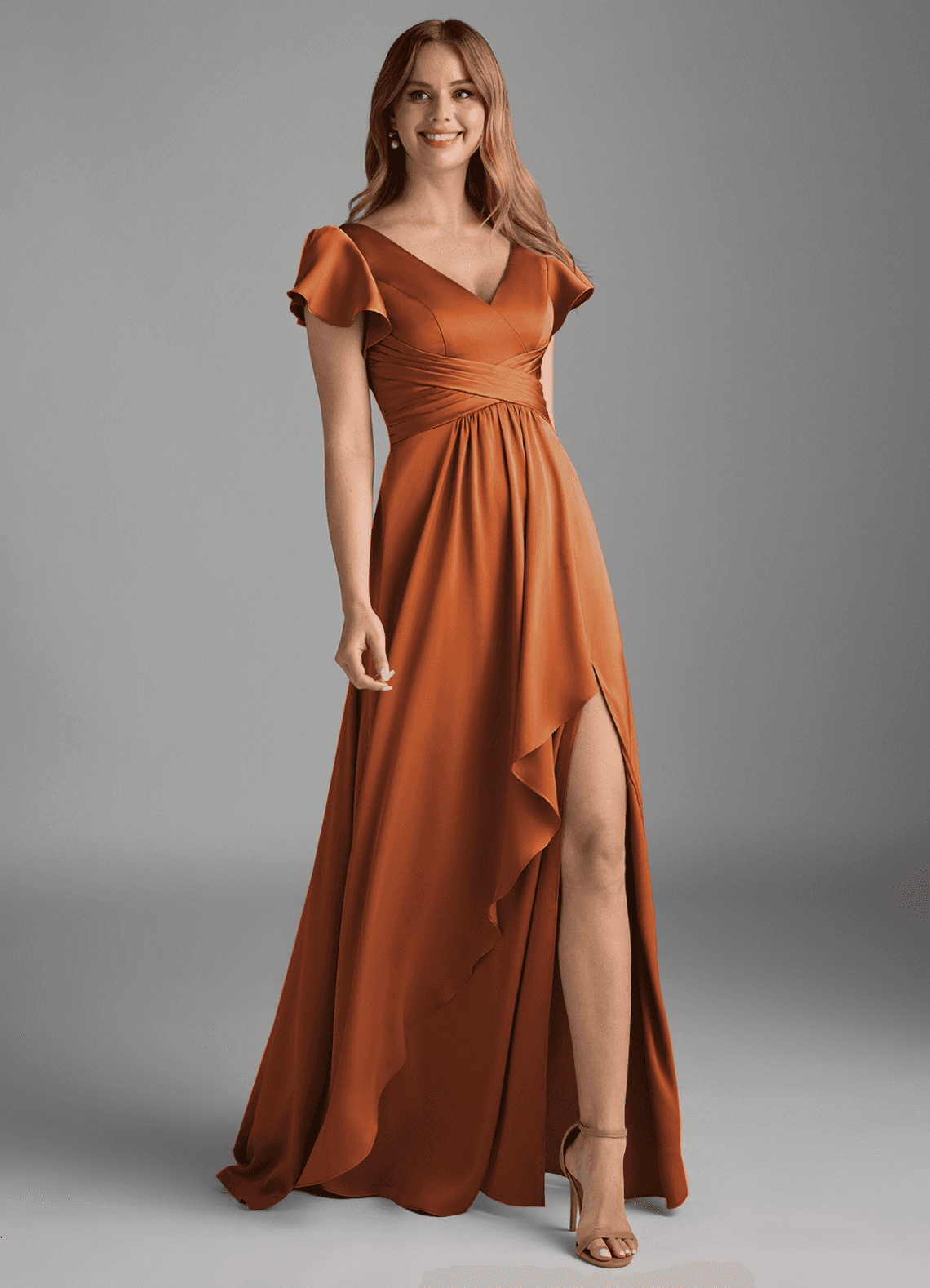 Azazie Omari Brautjungfernkleider A-Linie Stretch-Satin Kleid Kanel image1