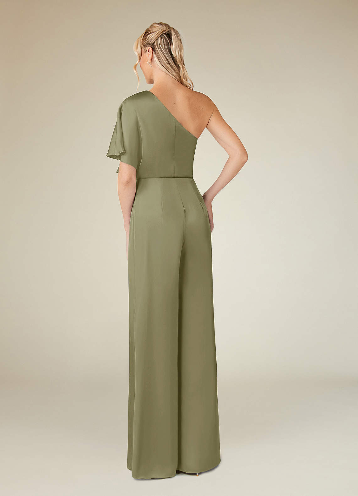 Azazie Hagretta Mother of the Bride Dresses Pistachio Jumpsuit/Pantsuit Stretch Satin Dress image5
