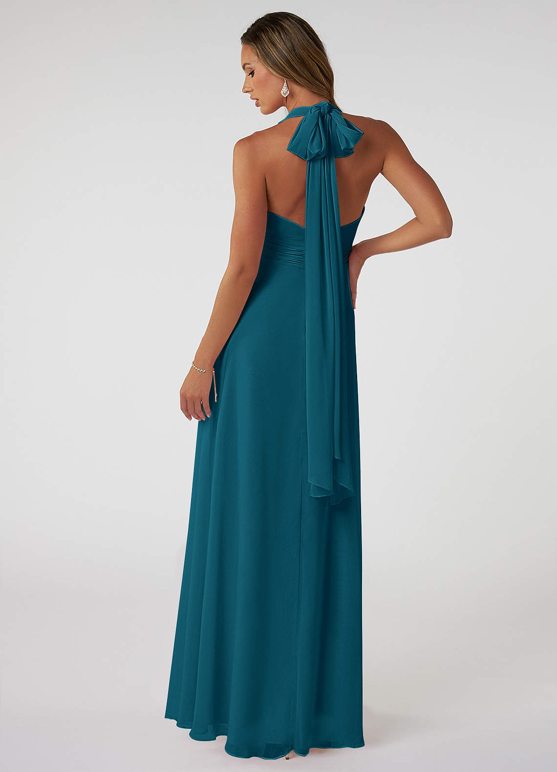 Azazie A-Line Strapless Floor-Length Chiffon Bridesmaid Dresses - Ink Blue