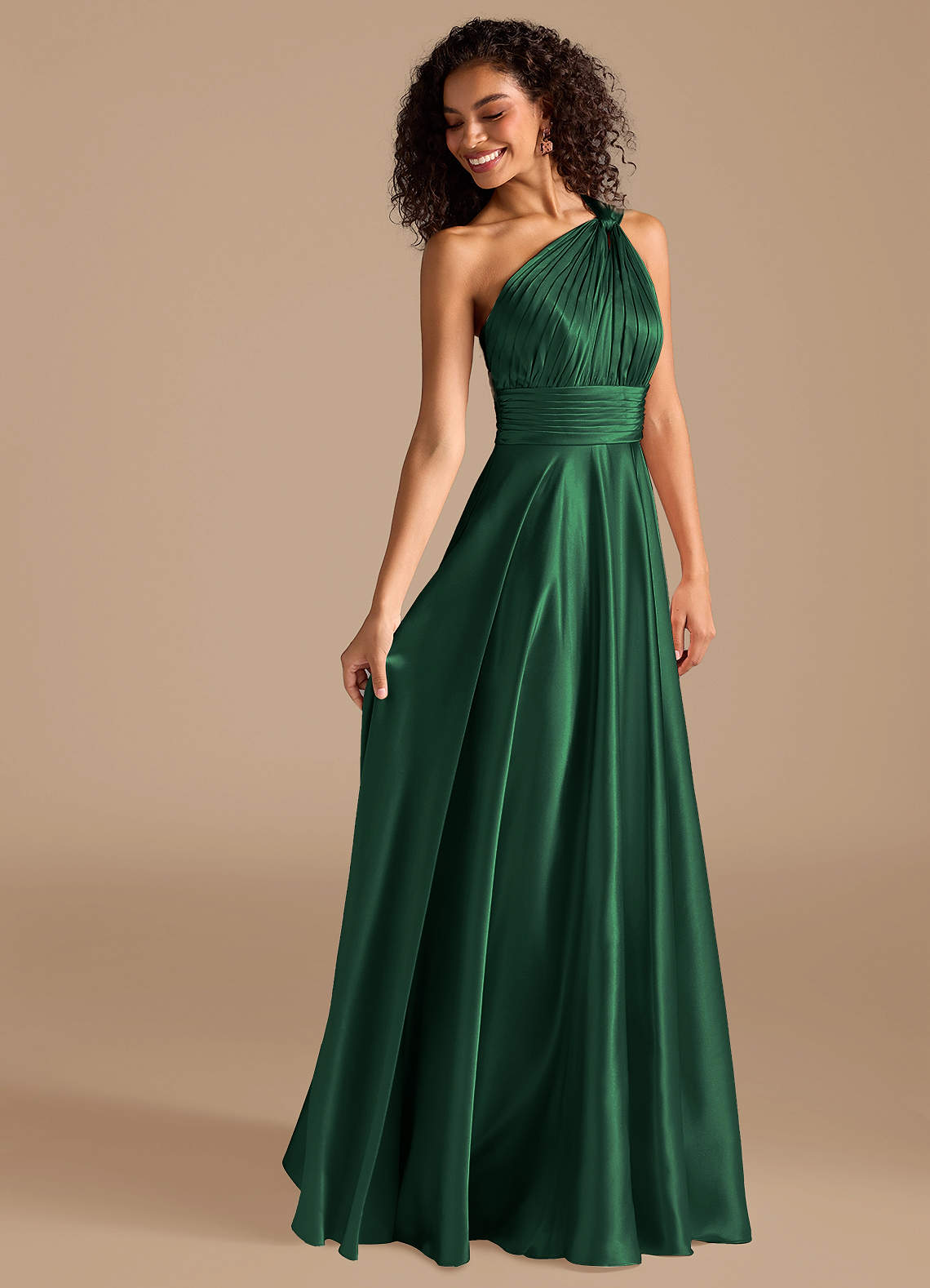 green metallic one shoulder dress Metallic Green One-Shoulder Ruched Homecoming Dress – Modsele main image 0