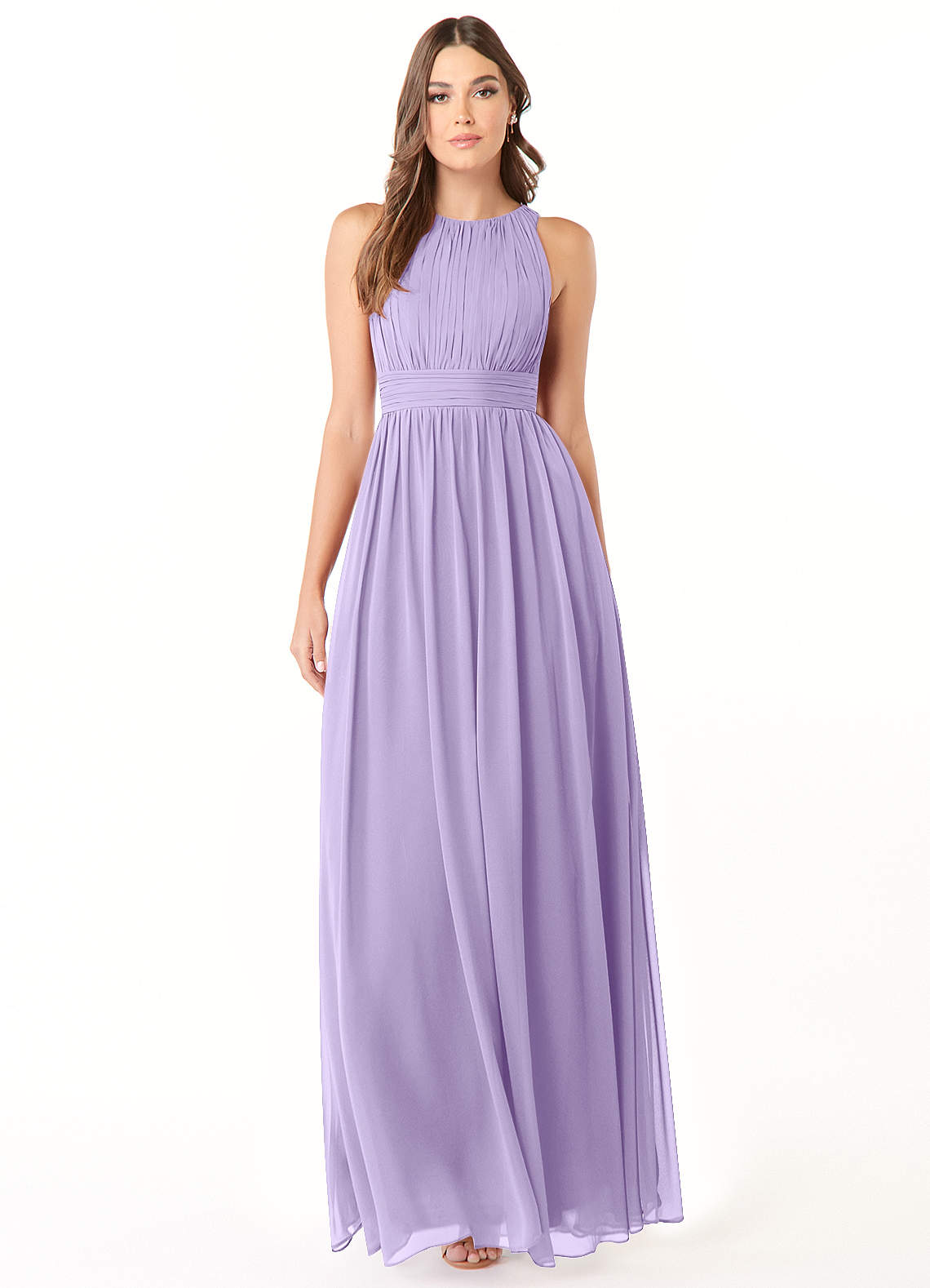 Azazie Luz Bridesmaid Dresses Lilac A-Line Lace Chiffon Dress image1