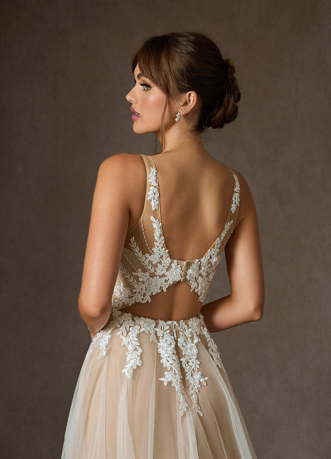 Azazie 2026 A-Line Fairy Tale Diamond White/Nude Elegant Wedding Dress Beaded Chapel Train Lace Deep Plunge Beaded Azazie 2026 A-Line Fairy Tale Diamond White/Nude Elegant Wedding Dress Beaded Chapel Train Lace Deep Plunge Beaded