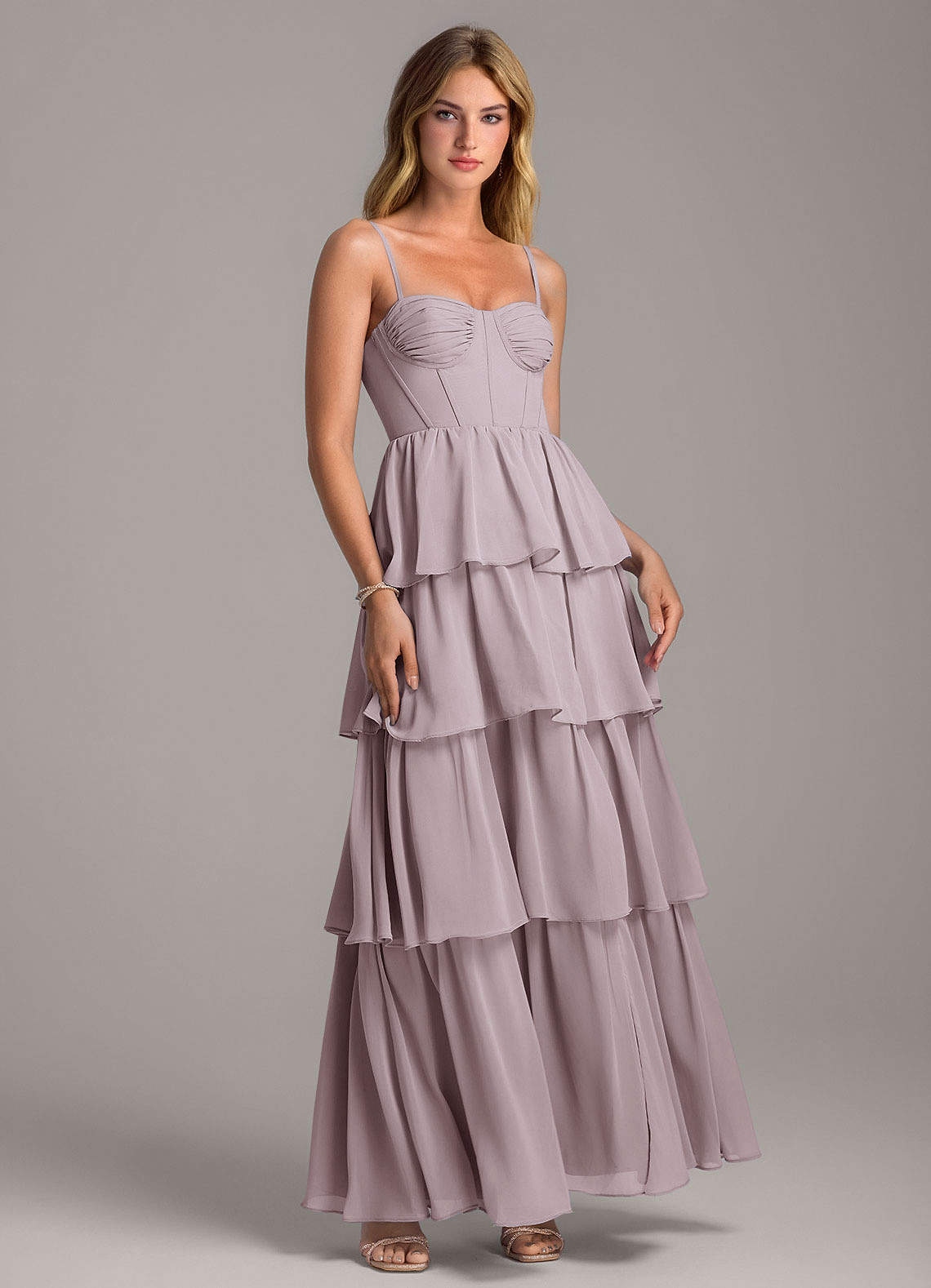 Azazie Alanna Bridesmaid Dresses Dusk A-Line Sweetheart Neckline Chiffon Dress image1