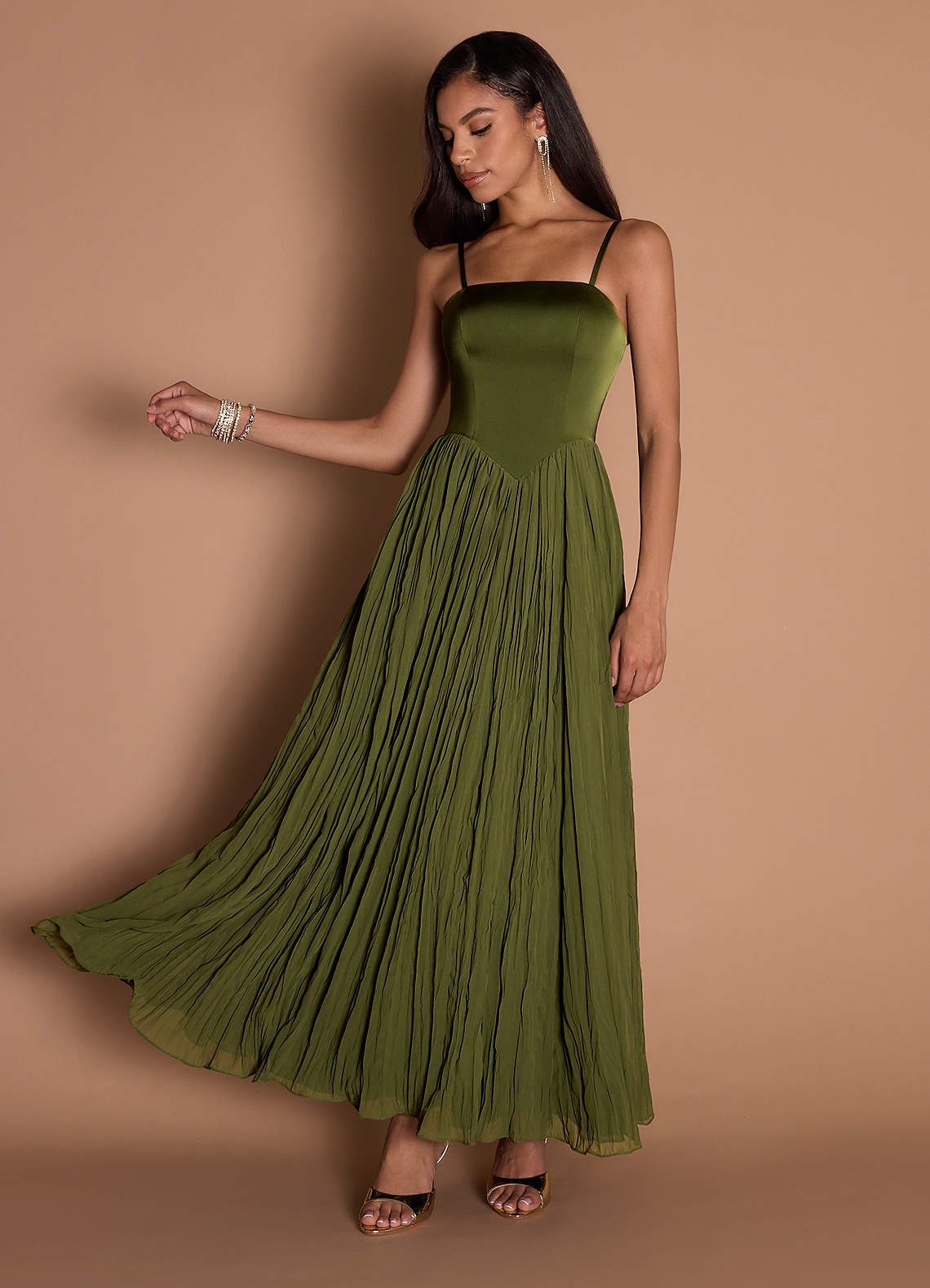 Lorie Maxi Klänning Oliv image2