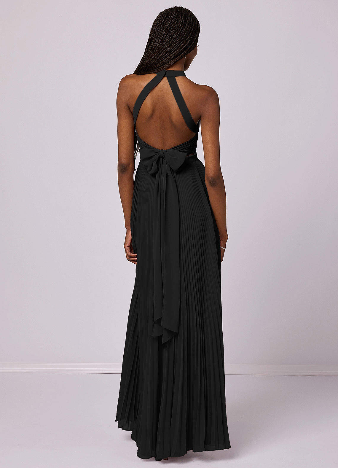 Barbie ♥ Azazie Bridesmaid Dresses Black A-Line Pleated Chiffon Dress image1