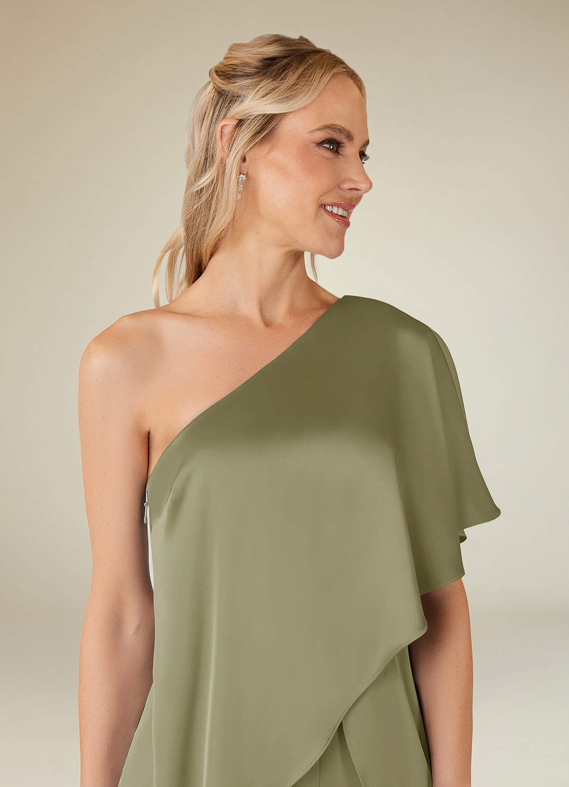 Azazie Hagretta Mother of the Bride Dresses Pistachio Jumpsuit/Pantsuit Stretch Satin Dress image9