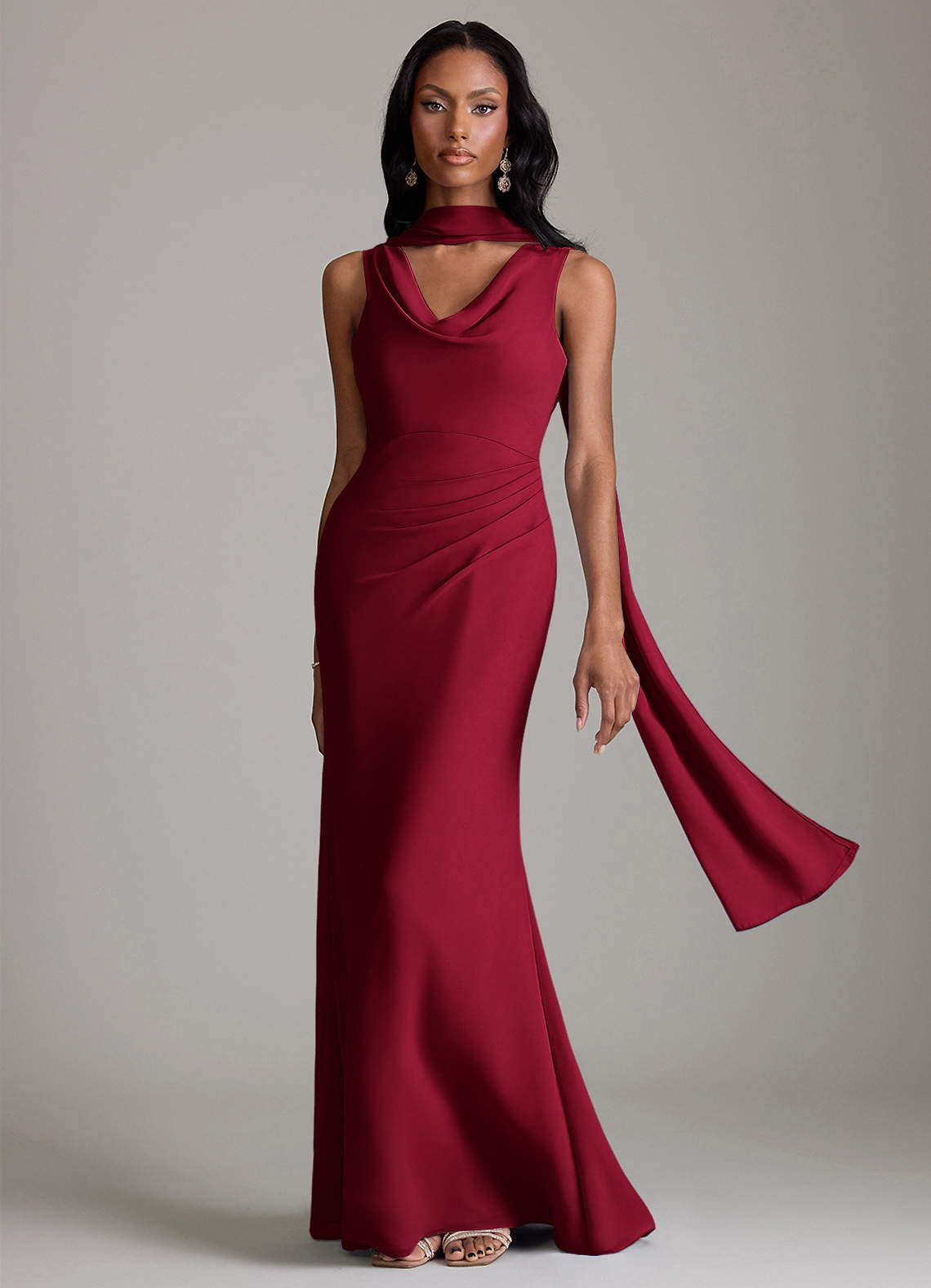Azazie Linelle Ready to Ship Burgundy Chiffon Bridesmaid Dresses | Azazie