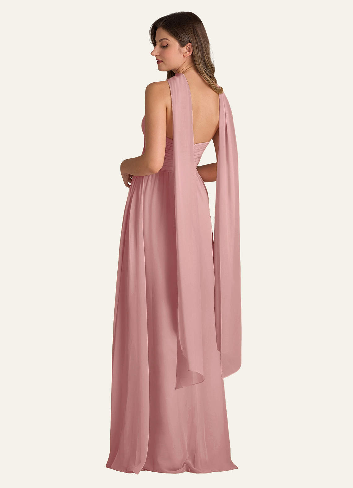 front Azazie Matching Color Chiffon Scarf