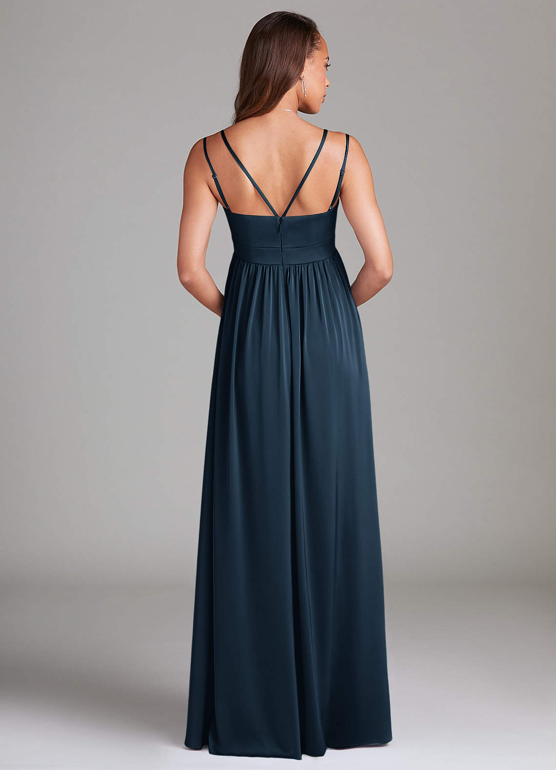 maternity bridesmaid dresses royal blue Azazie A-Line V-Neck Floor-Length Stretch Satin while flutter sleeves bring BIN-SECTION L-BOX 81 Cloth Size:XS SHEIN ICON Women's Spaghetti Azazie