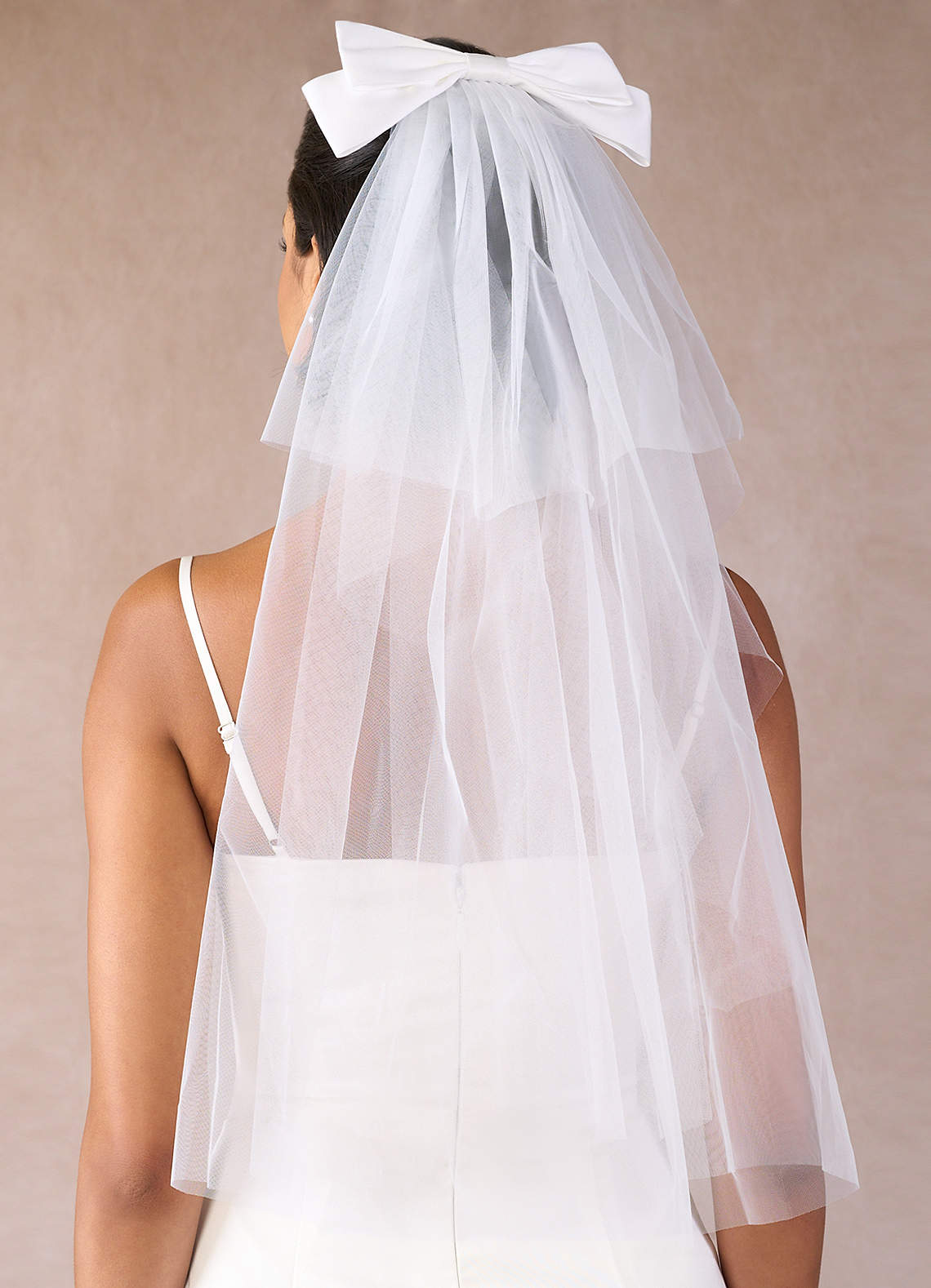 Double Satin Bow Elbow Length Veil | Azazie