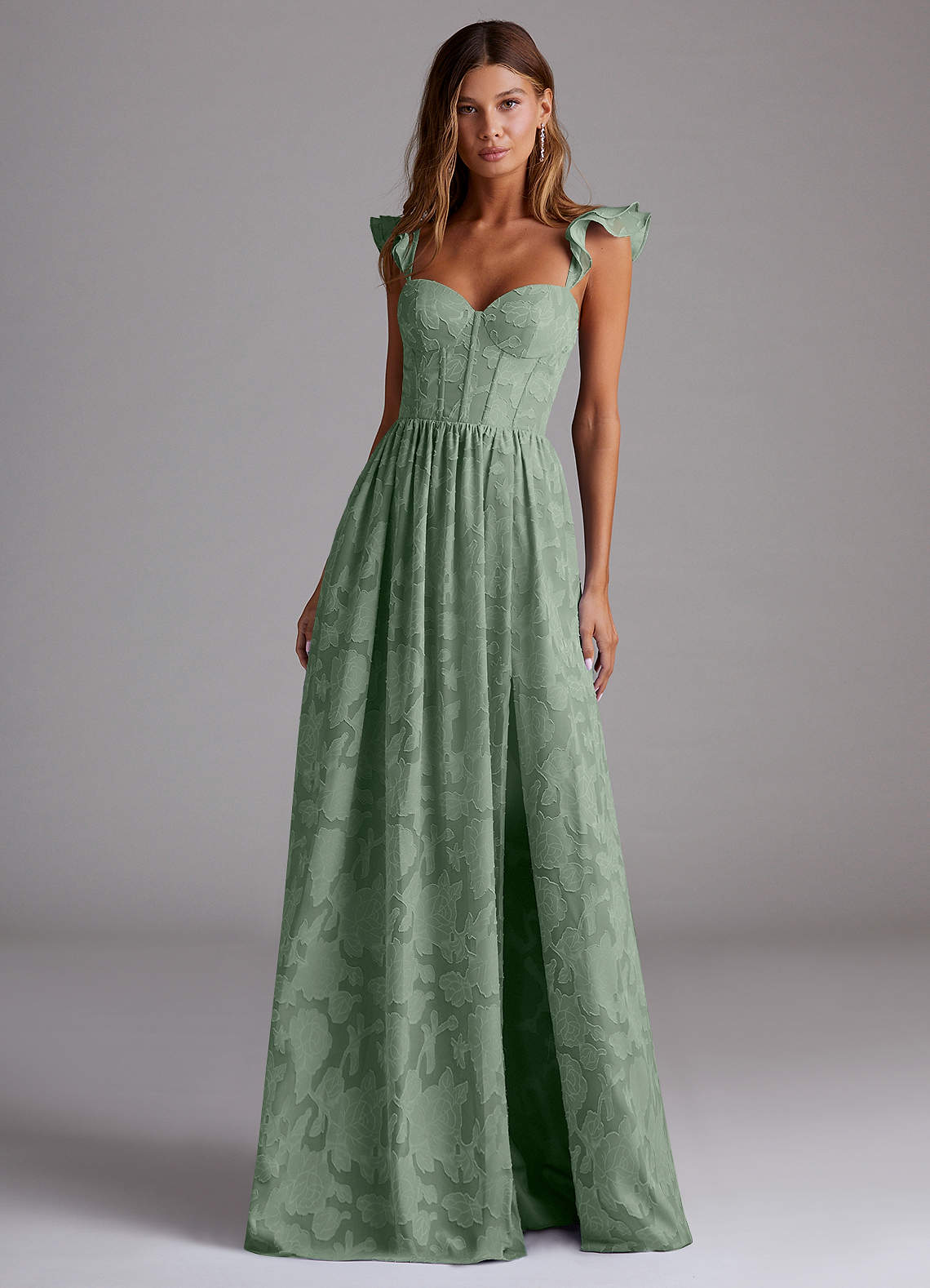 Candice Matcha Corset Maxi Dress | Azazie CA