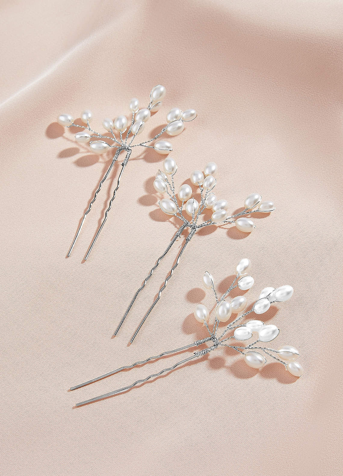 front Pearl Beaded Hairpin Set