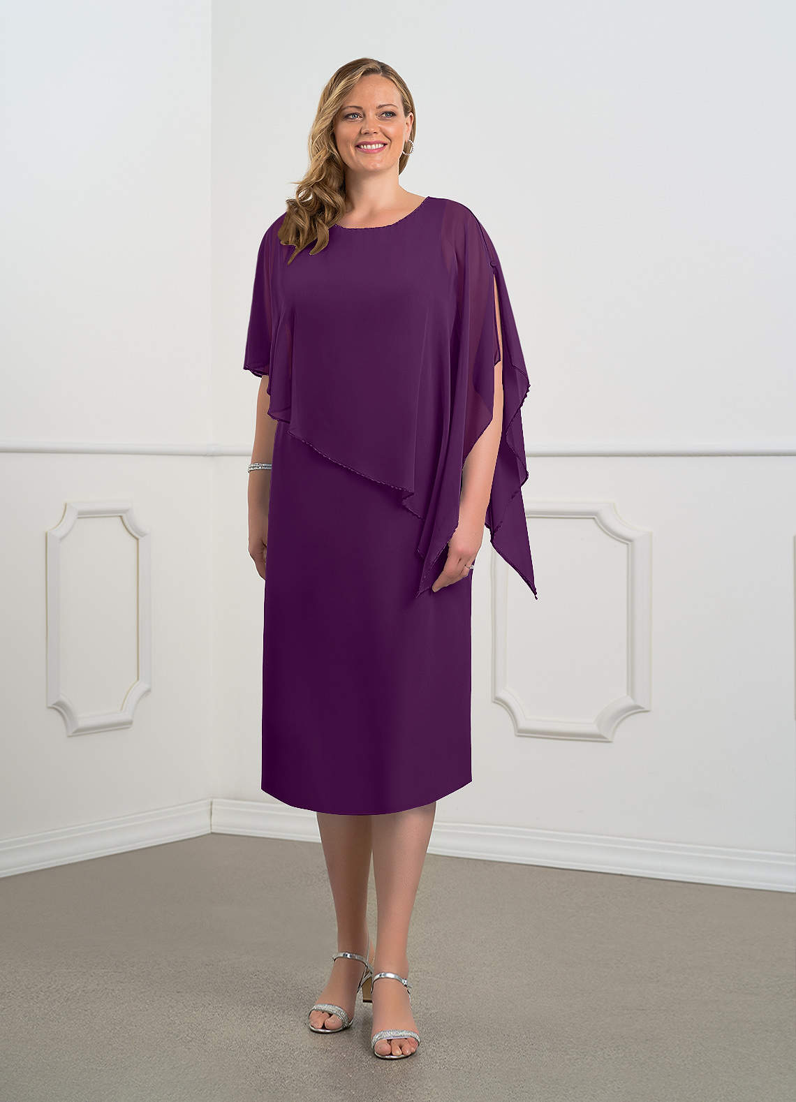 Azazie Sparrow Mother of the Bride Dresses Grape Sheath Sequins Chiffon Dress image1