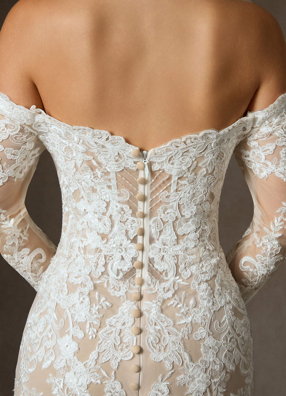 Azazie Empiria Wedding Dresses Diamond White Champagne Mermaid Sequins Tulle Dress image8