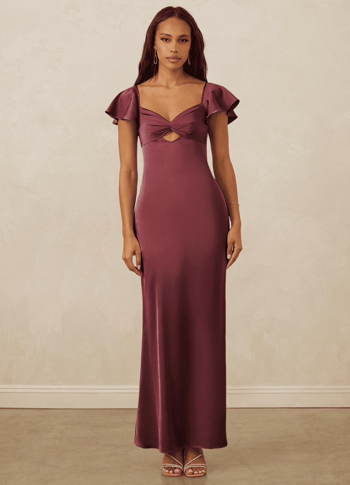 Christian Siriano Bridal for Azazie 1005 Brautjungfernkleider Etui Herzausschnitt Stretch-Satin Kleid Merlot image1