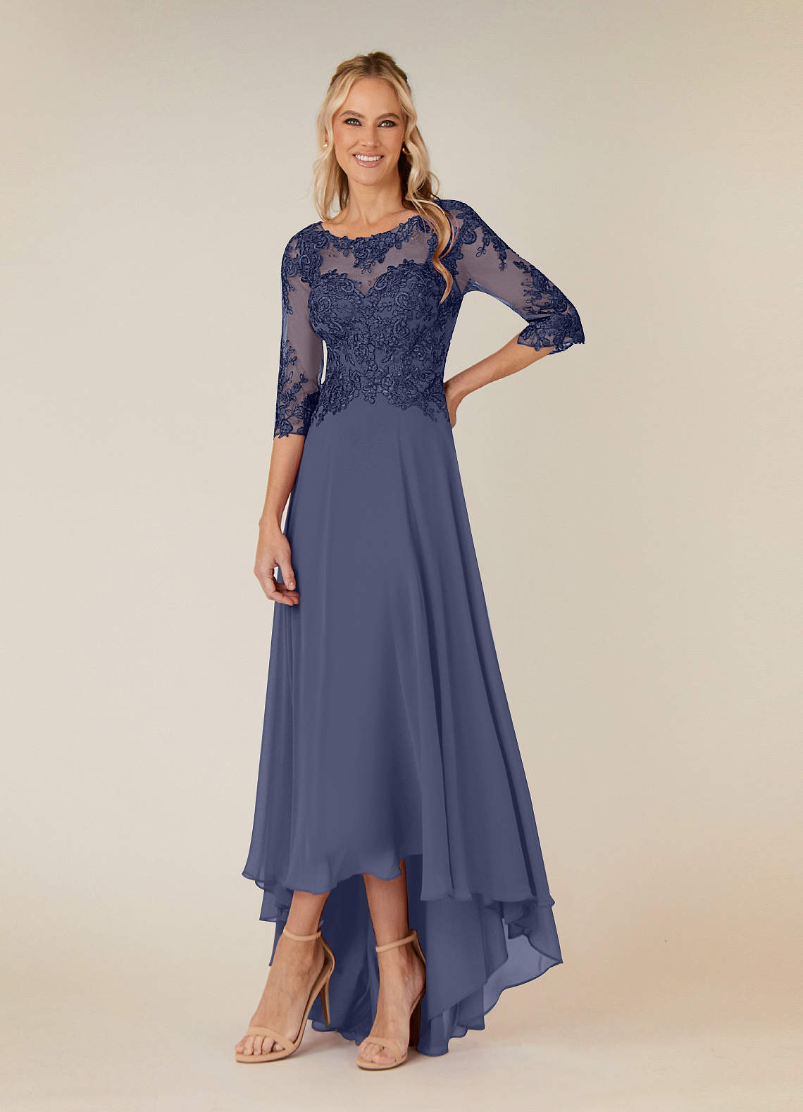 Azazie Monza Mother of the Bride Dresses Stormy A-Line Lace Chiffon Dress image1