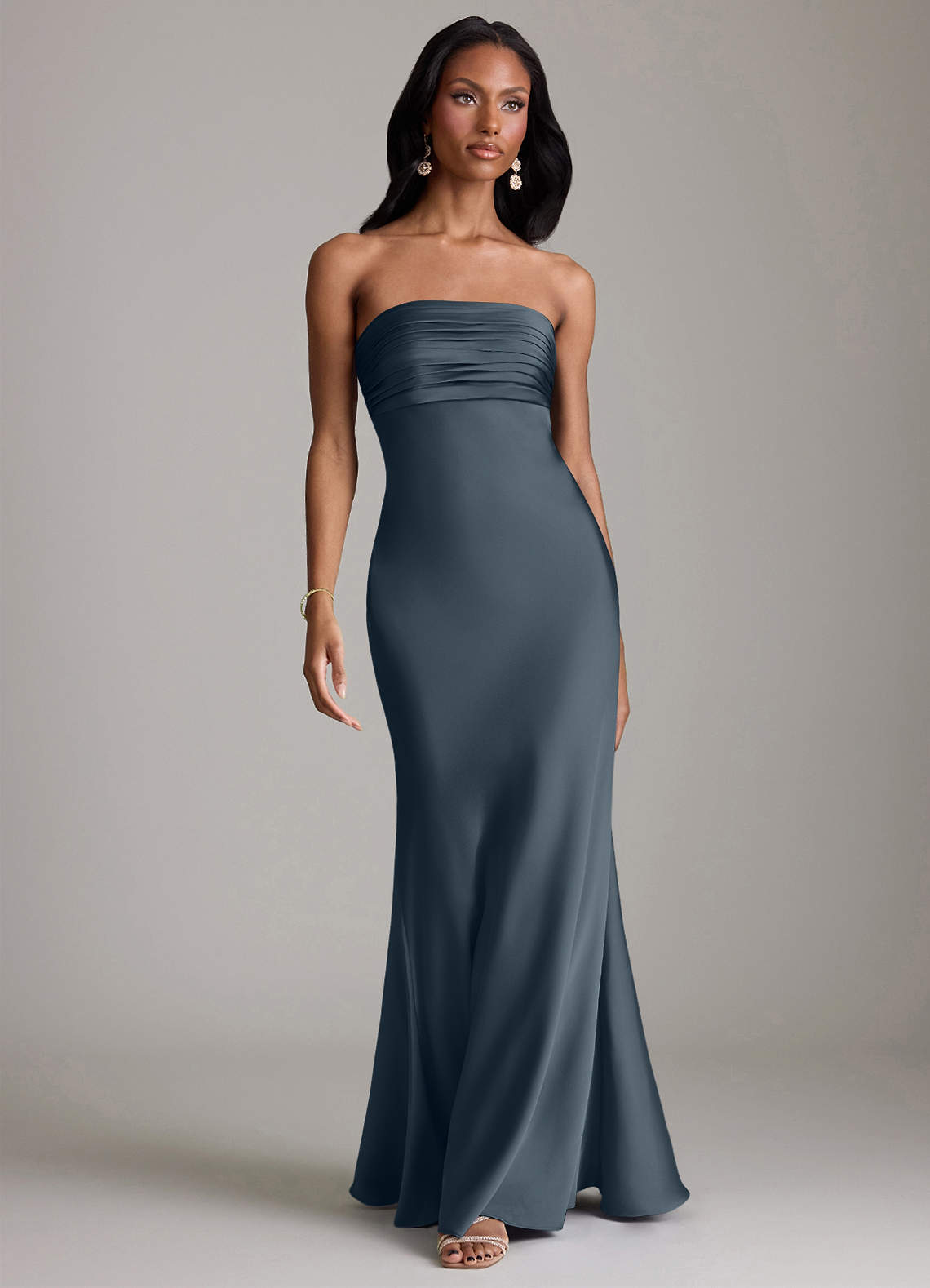 violet grey bridesmaid dress purple maxi dress for wedding Berylove Women Grey Purple A Line Maxi Dress V Neck Embroidered Chiffon Wedding Party Guest Dress with Long Sleeves, Grey Purple / XL-parroquiadesanalbertomagno.com
