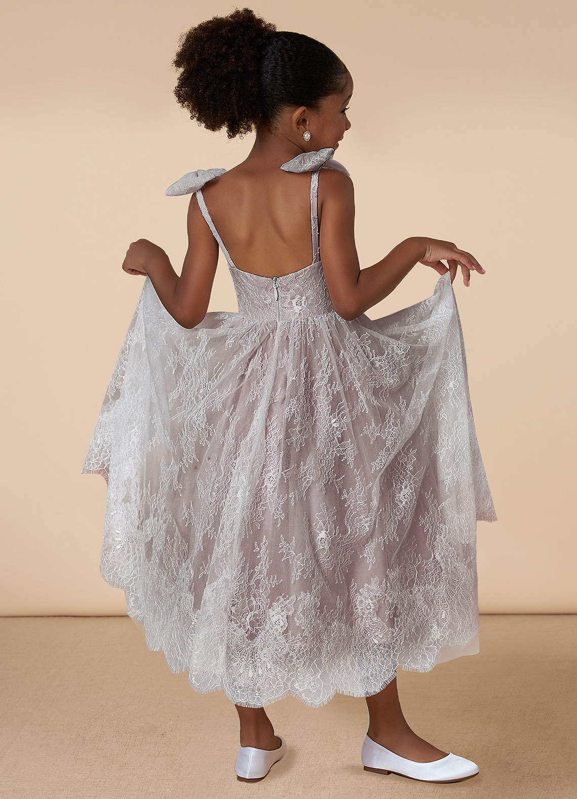 Azazie Tilly Flower Girl Dresses A-Line Lace Ankle-Length Dress image1