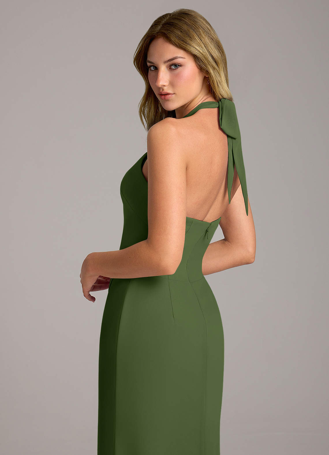 Azazie Keisha Ready to Ship Olive Chiffon Bridesmaid Dresses | Azazie