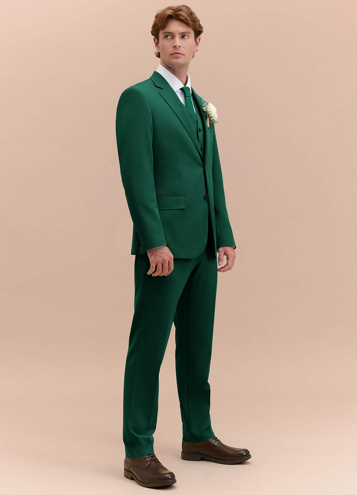 front James Emerald Structured Stretch 3-piece suit