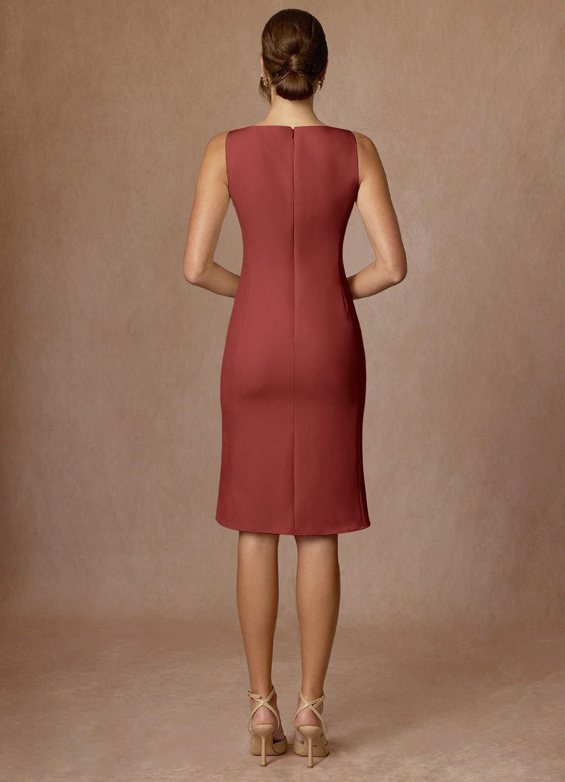 front Kennedy Terracotta Structured Stretch Dress