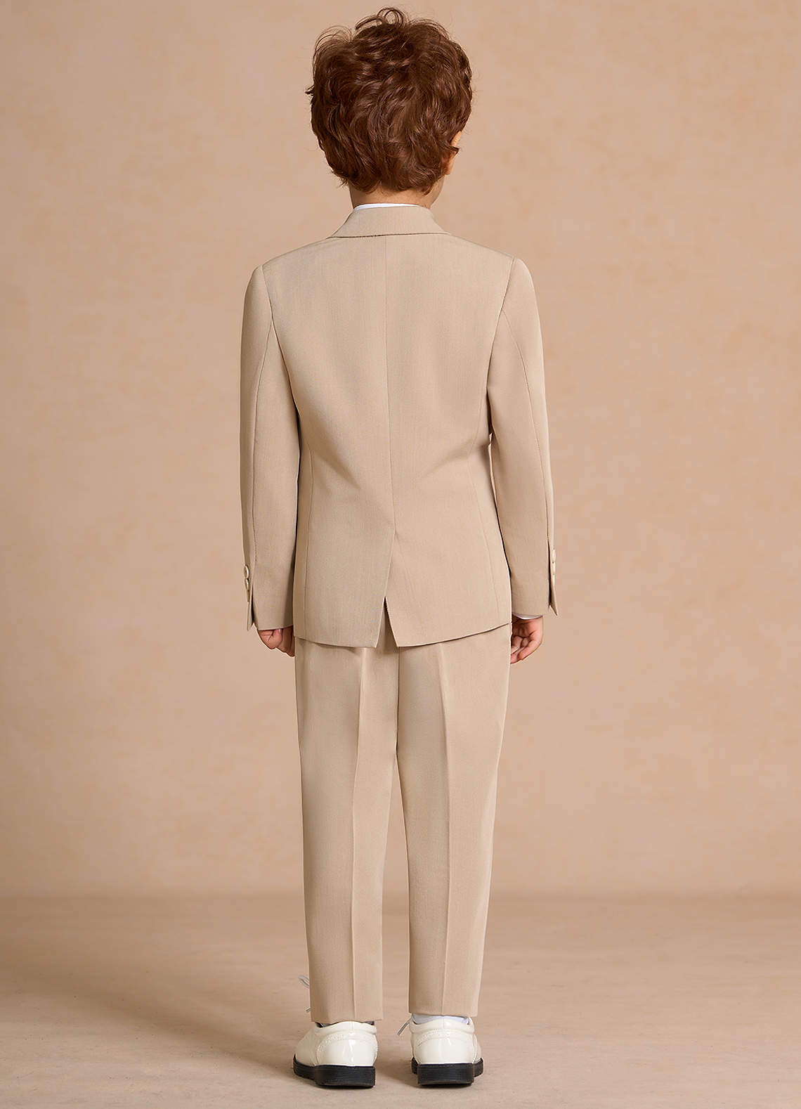 front Oliver Boys Tan 3-Piece Suit